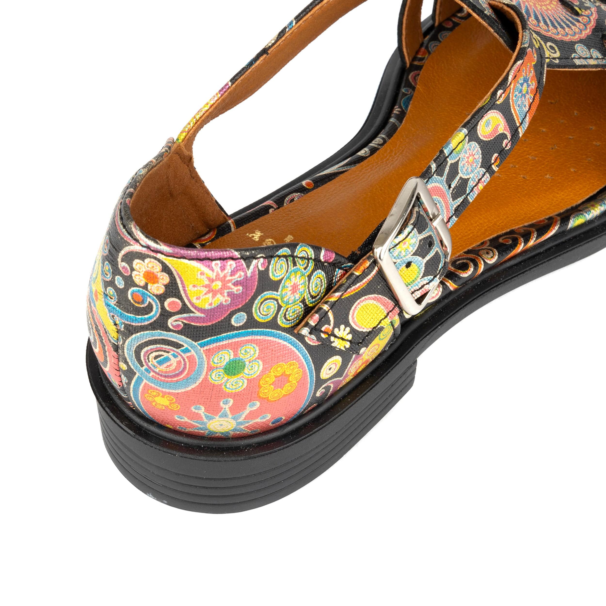 Sandy - Navy & Pink - Women's fishermen flat leather sandal with covered heel - Image 8