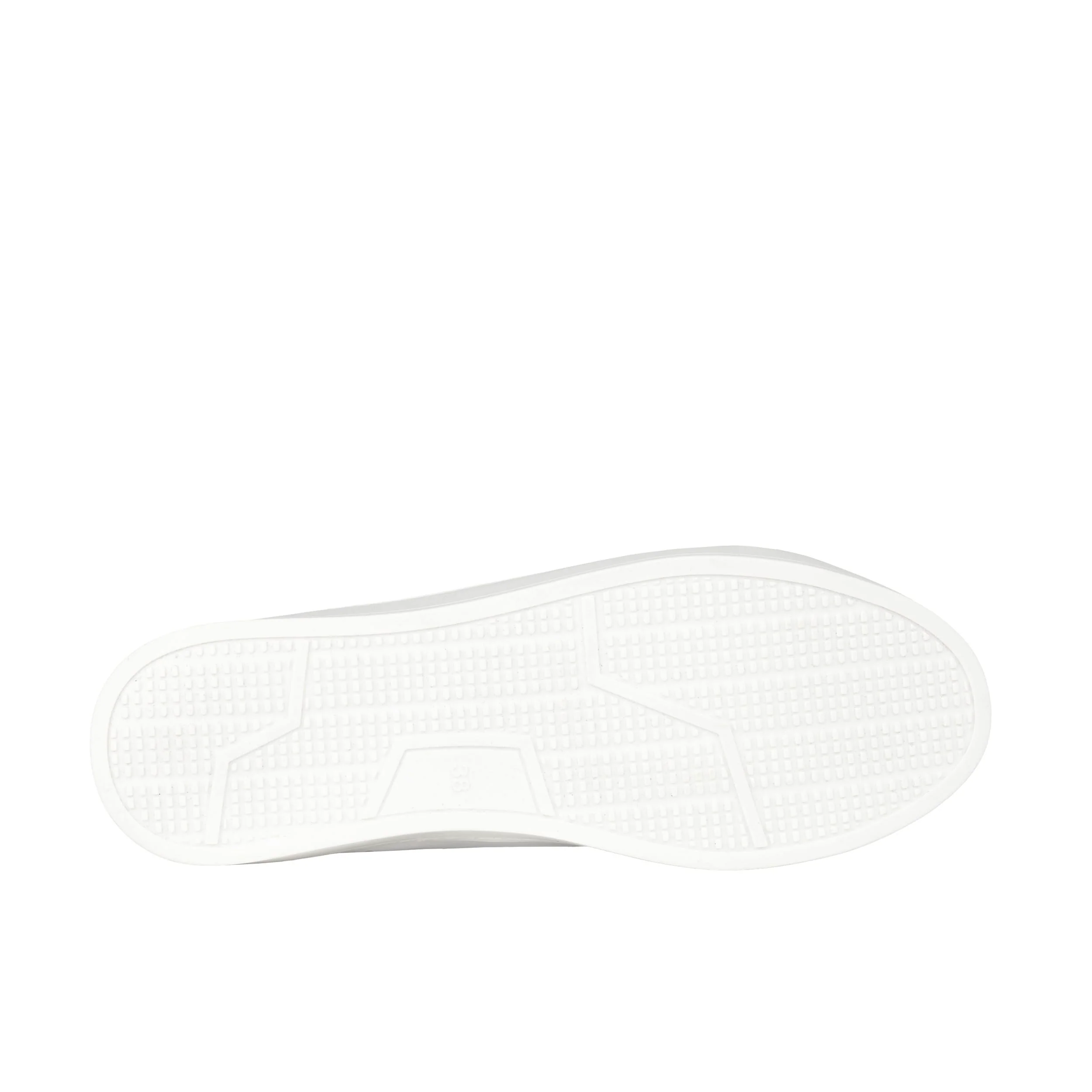 Serena - White & Festival Blue - Women’s Leather Trainer with Brogue Details - Image 5