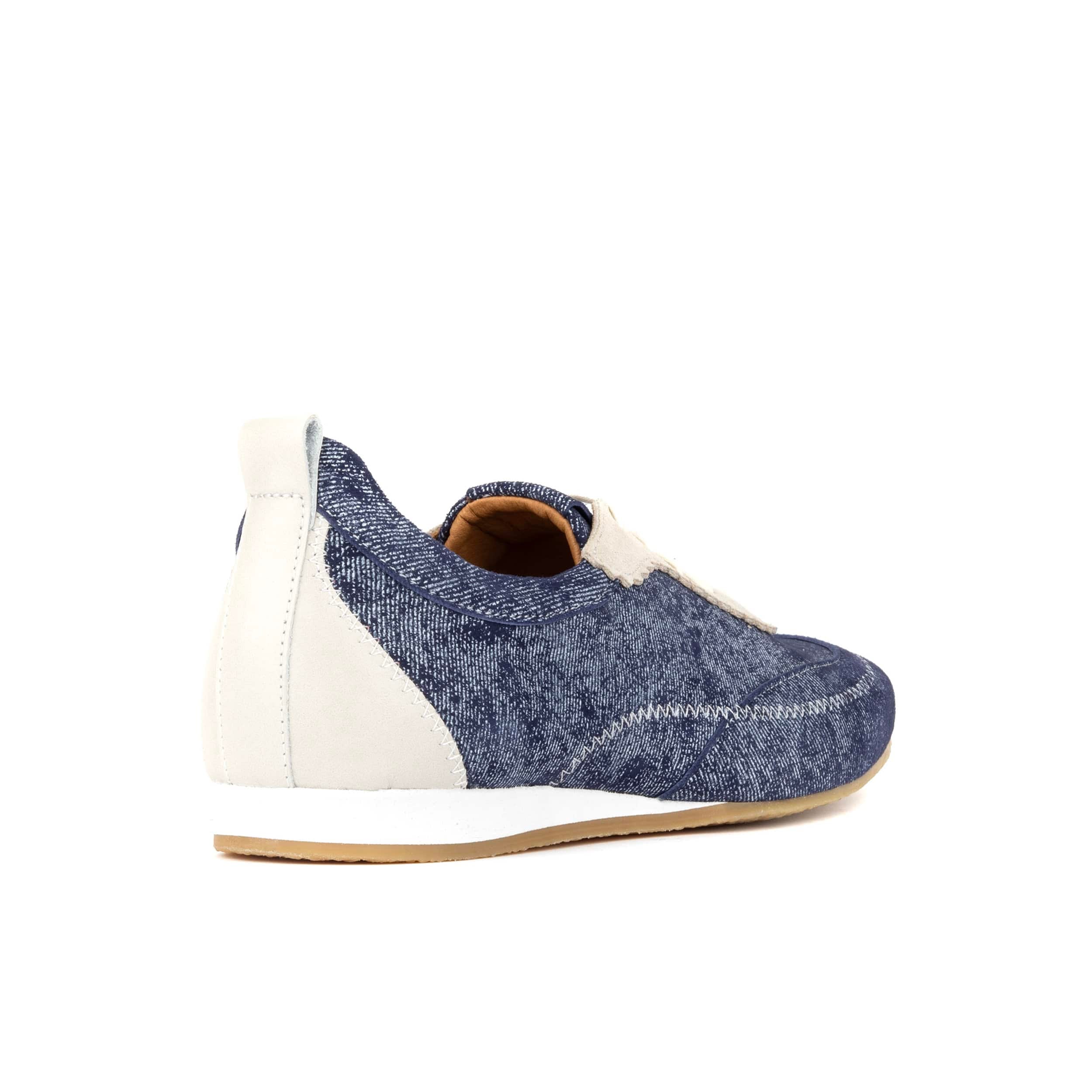 Shoreditch - Denim - Women's Suede & Denim Slim Trainer - Image 5
