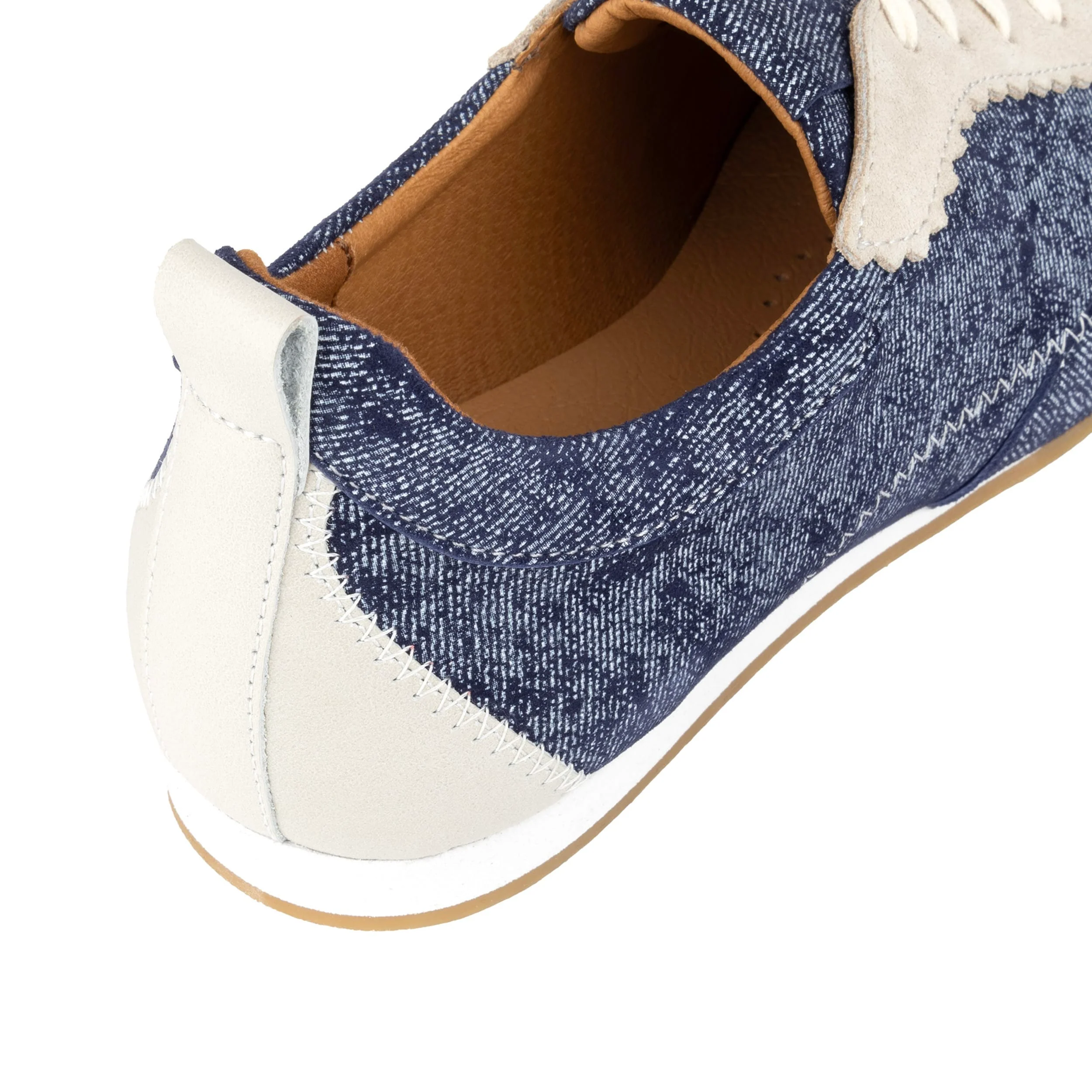 Shoreditch - Denim - Women's Suede & Denim Slim Trainer - Image 9
