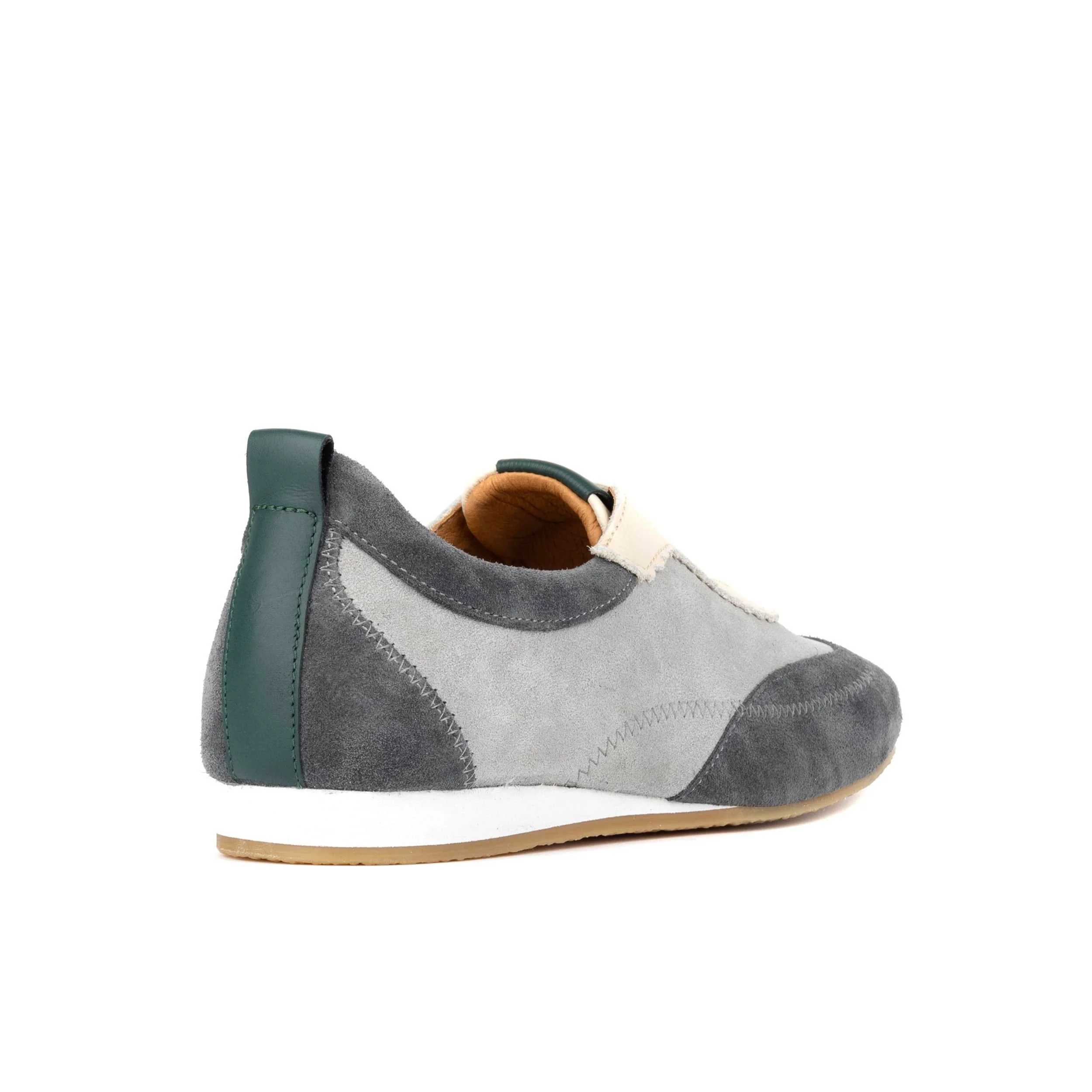 Shoreditch - Grey - Women's Leather & Suede Slim Trainer - Image 5
