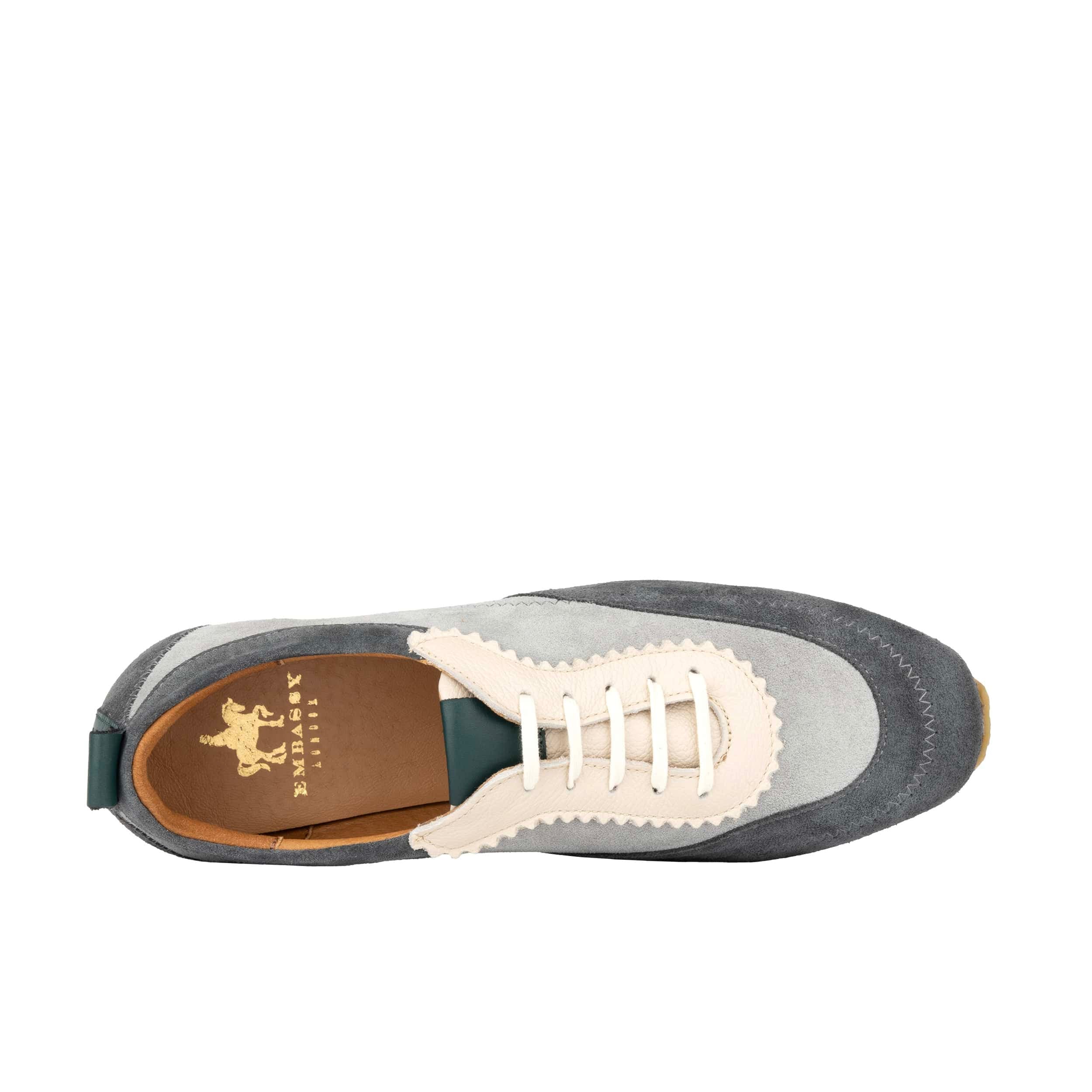 Shoreditch - Grey - Women's Leather & Suede Slim Trainer - Image 6