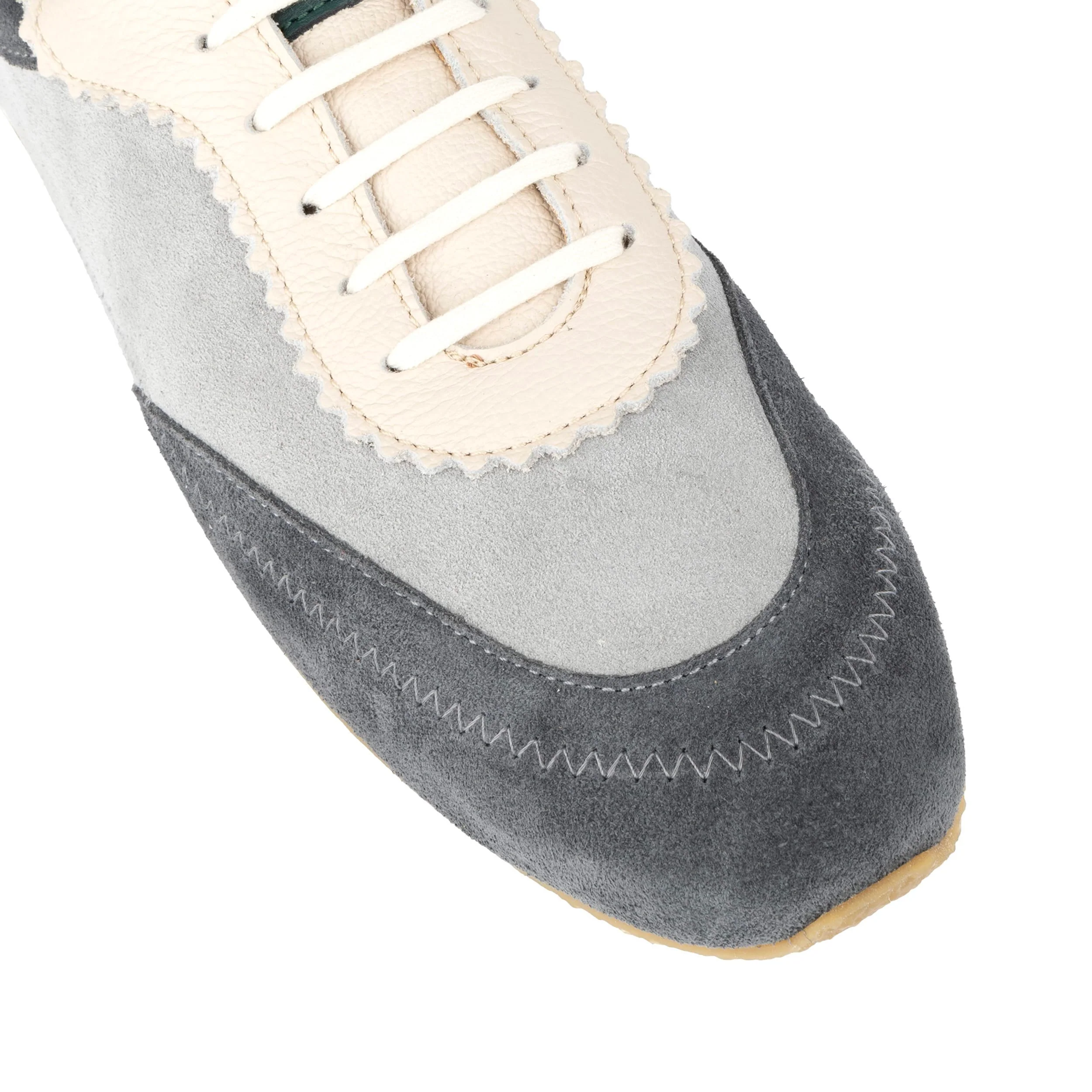 Shoreditch - Grey - Women's Leather & Suede Slim Trainer - Image 7