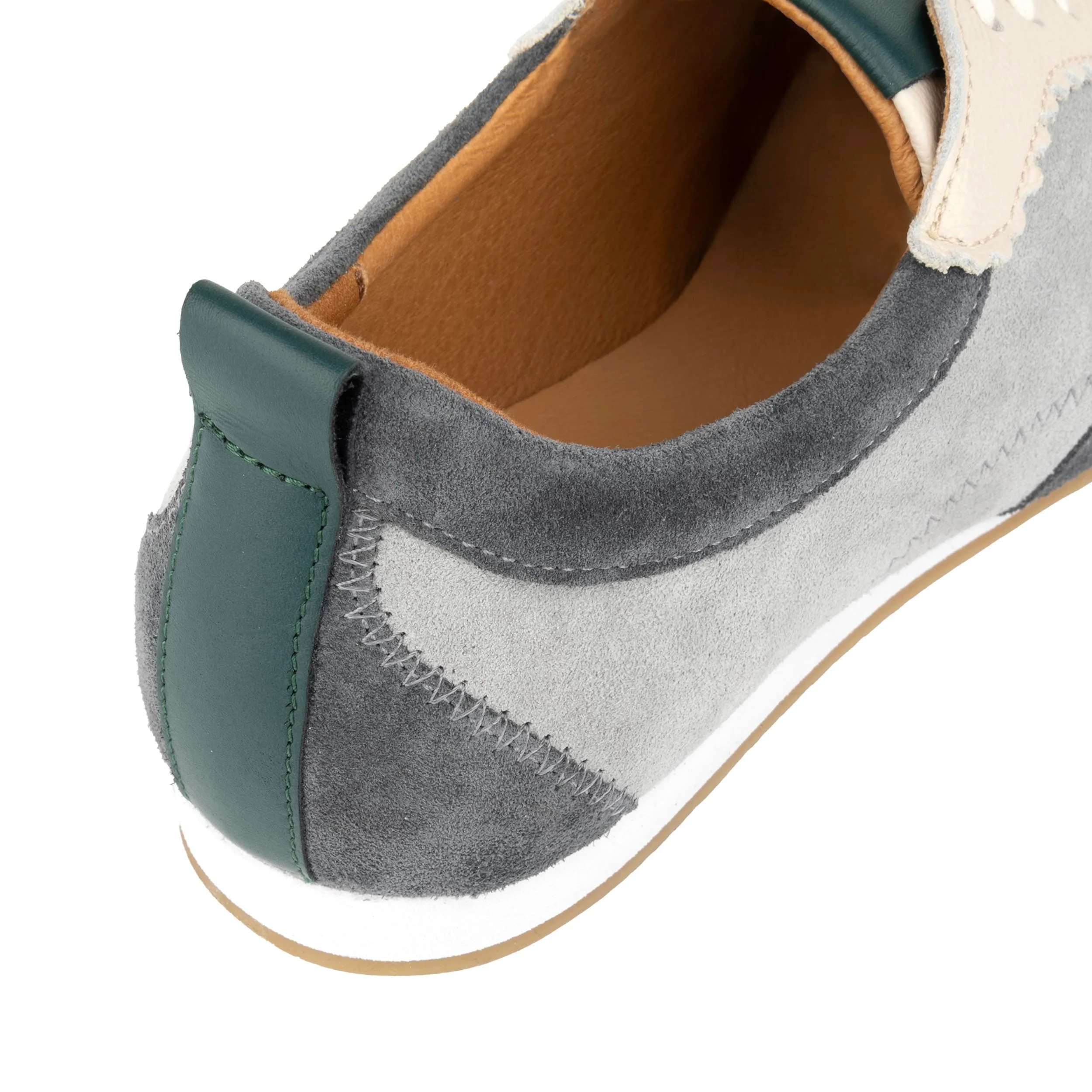 Shoreditch - Grey - Women's Leather & Suede Slim Trainer - Image 8
