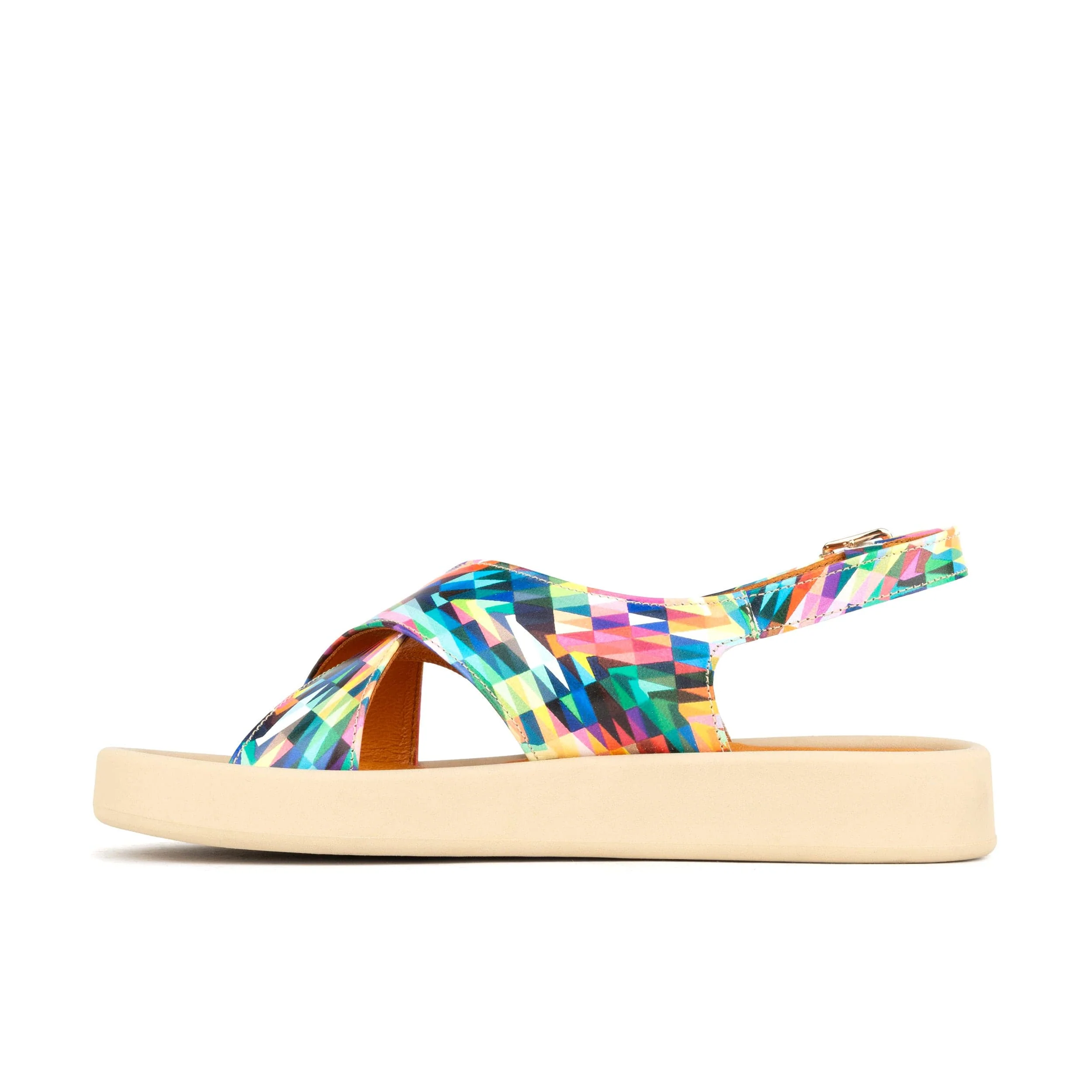 Skye - Fiesta - Women's leather platform sandal with buckle strap - Image 3