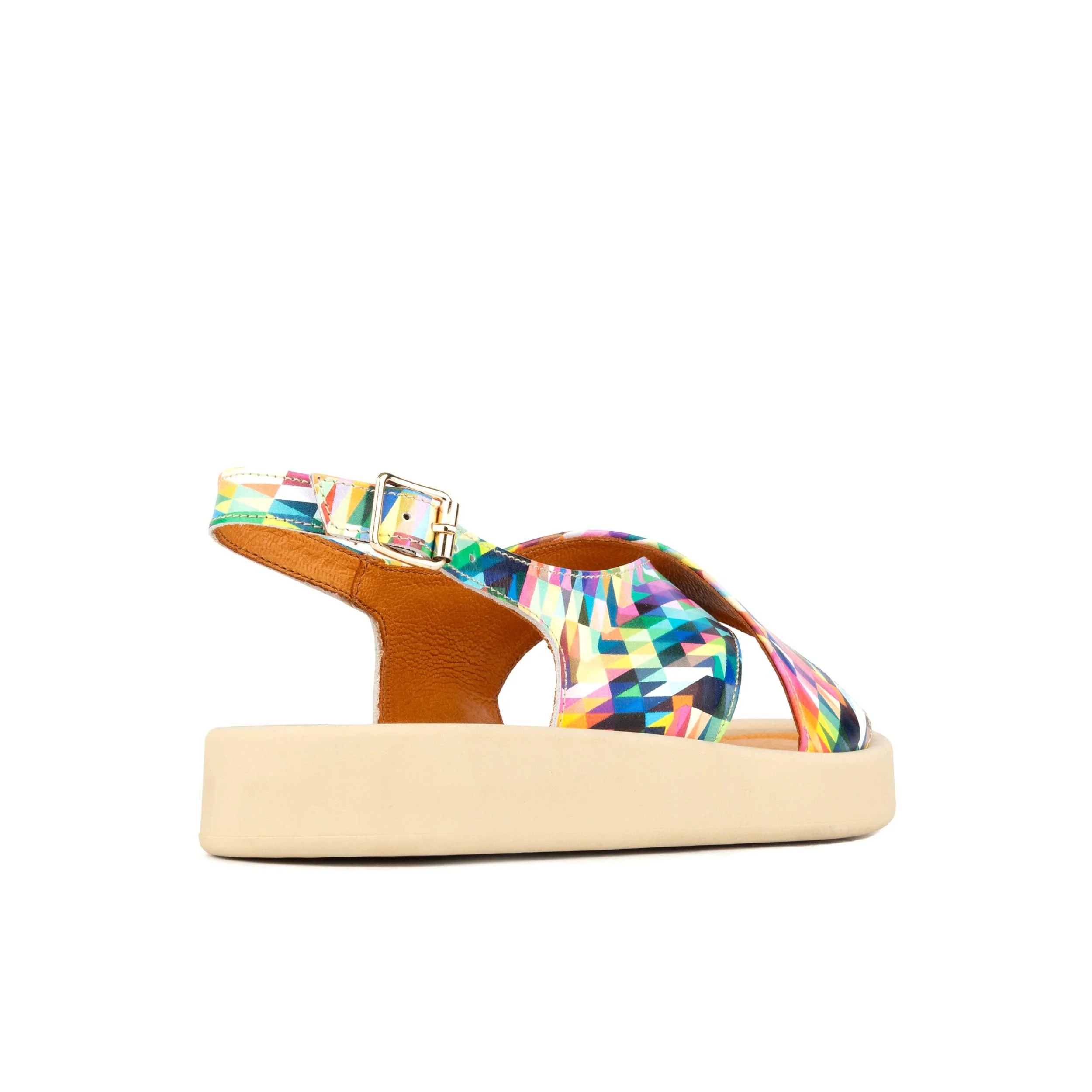 Skye - Fiesta - Women's leather platform sandal with buckle strap - Image 4