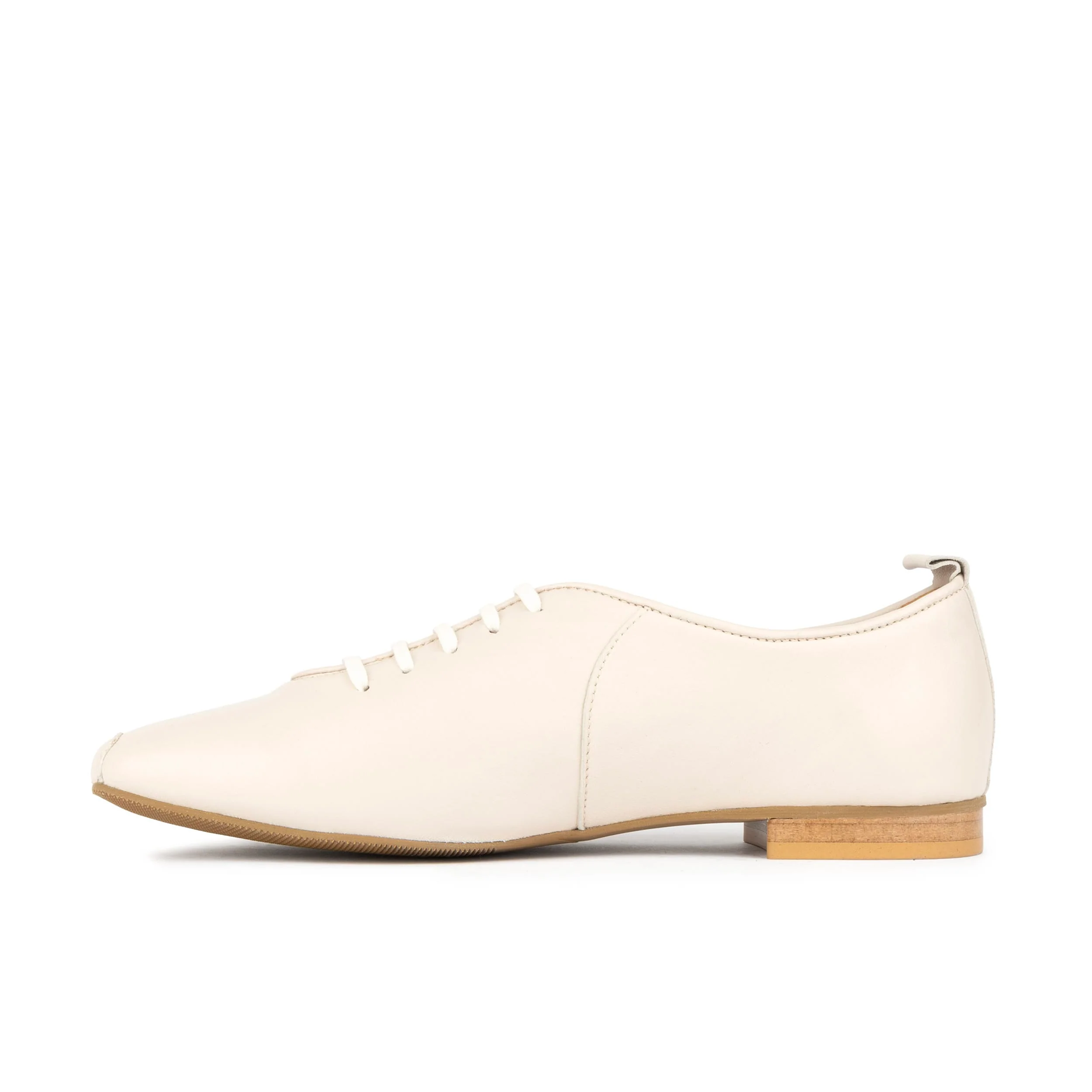 Skyline - Cream Suede - Women's Leather Lace Up Ballet Pump - Image 3