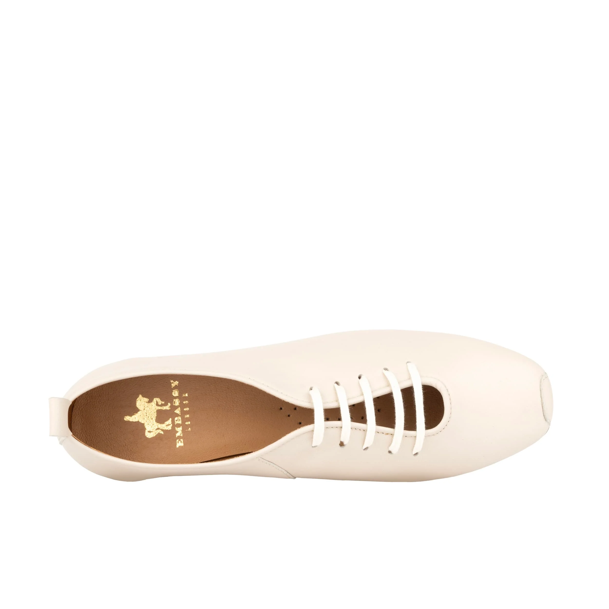 Skyline - Cream Suede - Women's Leather Lace Up Ballet Pump - Image 6