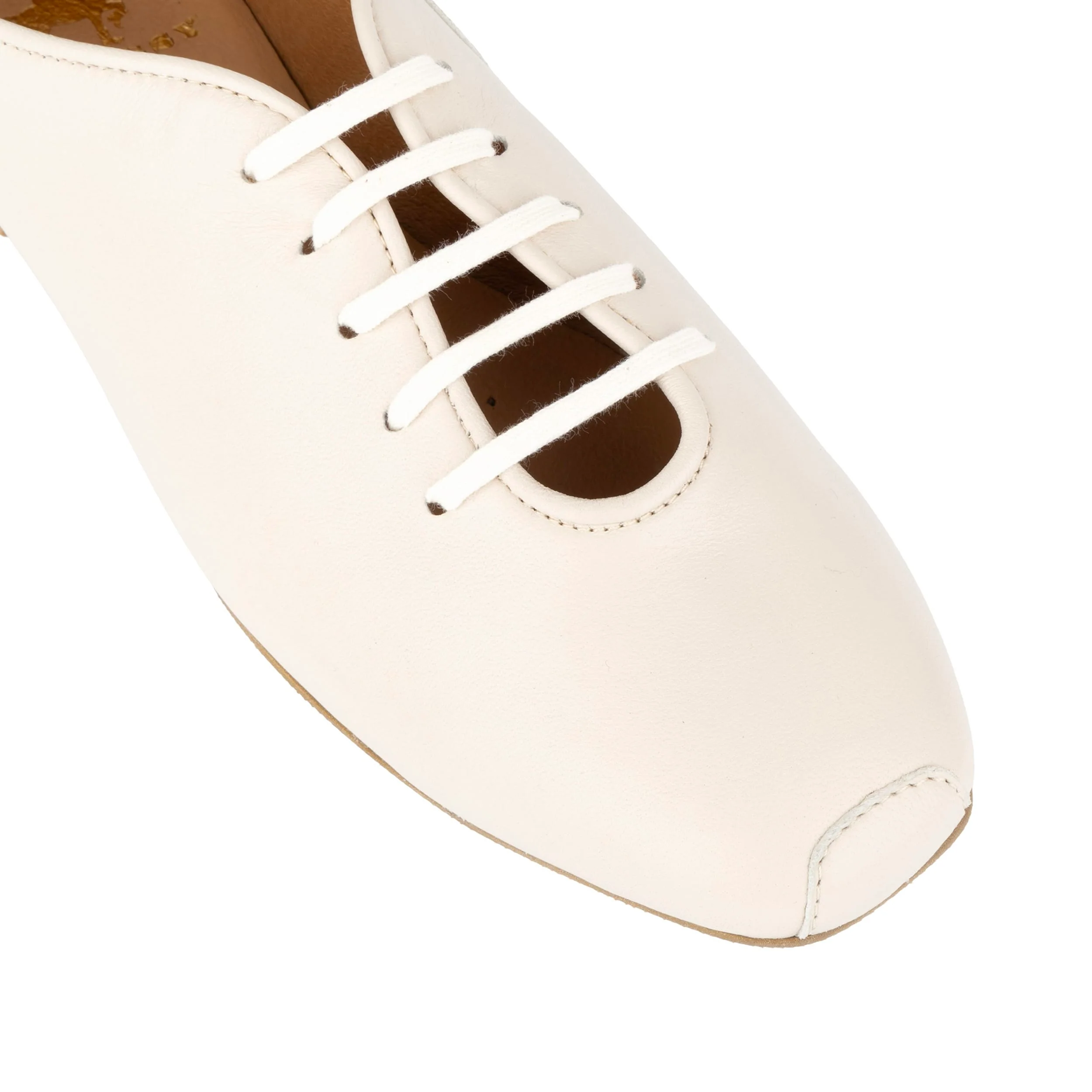 Skyline - Cream Suede - Women's Leather Lace Up Ballet Pump - Image 7