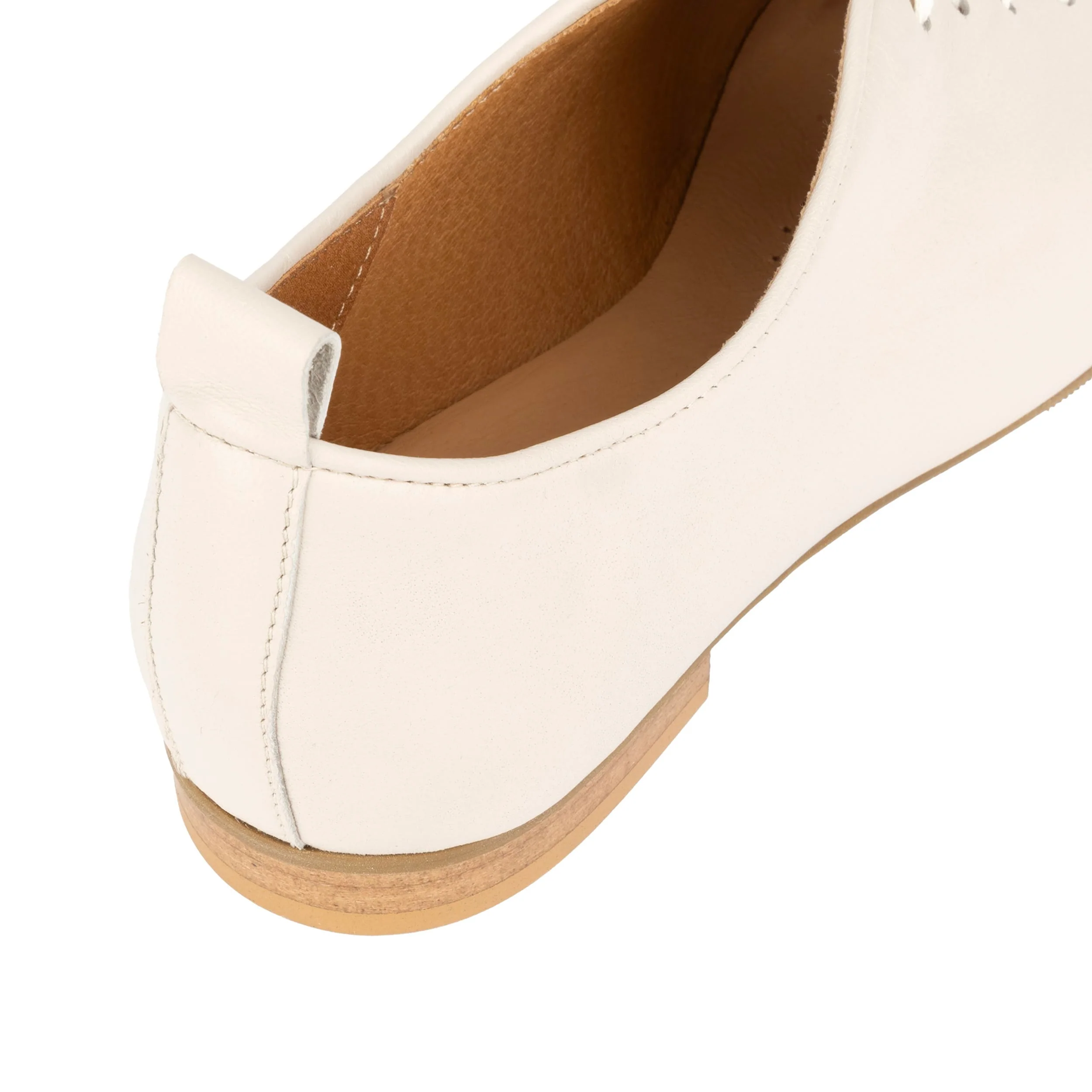Skyline - Cream Suede - Women's Leather Lace Up Ballet Pump - Image 8