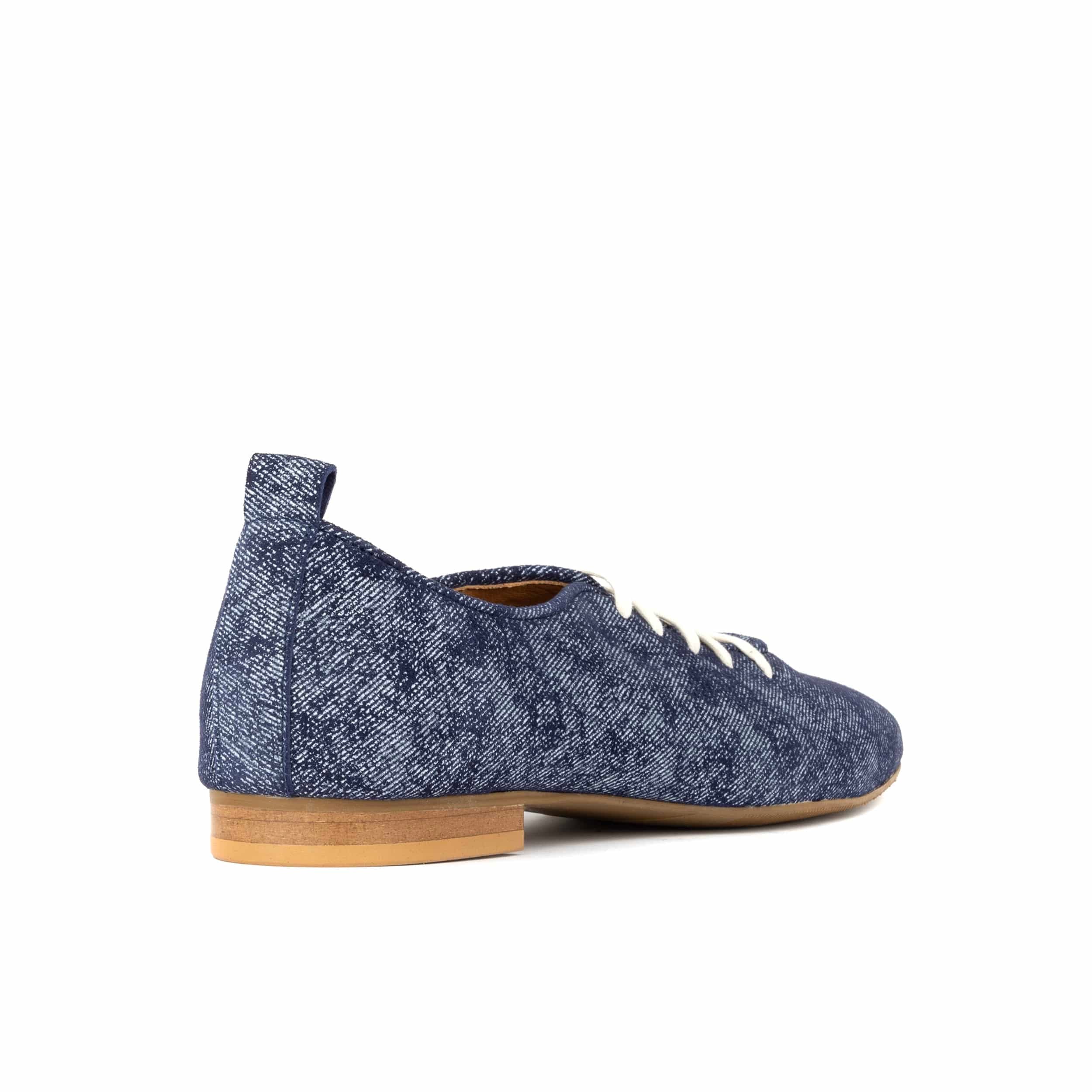 Skyline - Denim - Women's Suede & Denim Lace Up Ballet Pump - Image 4