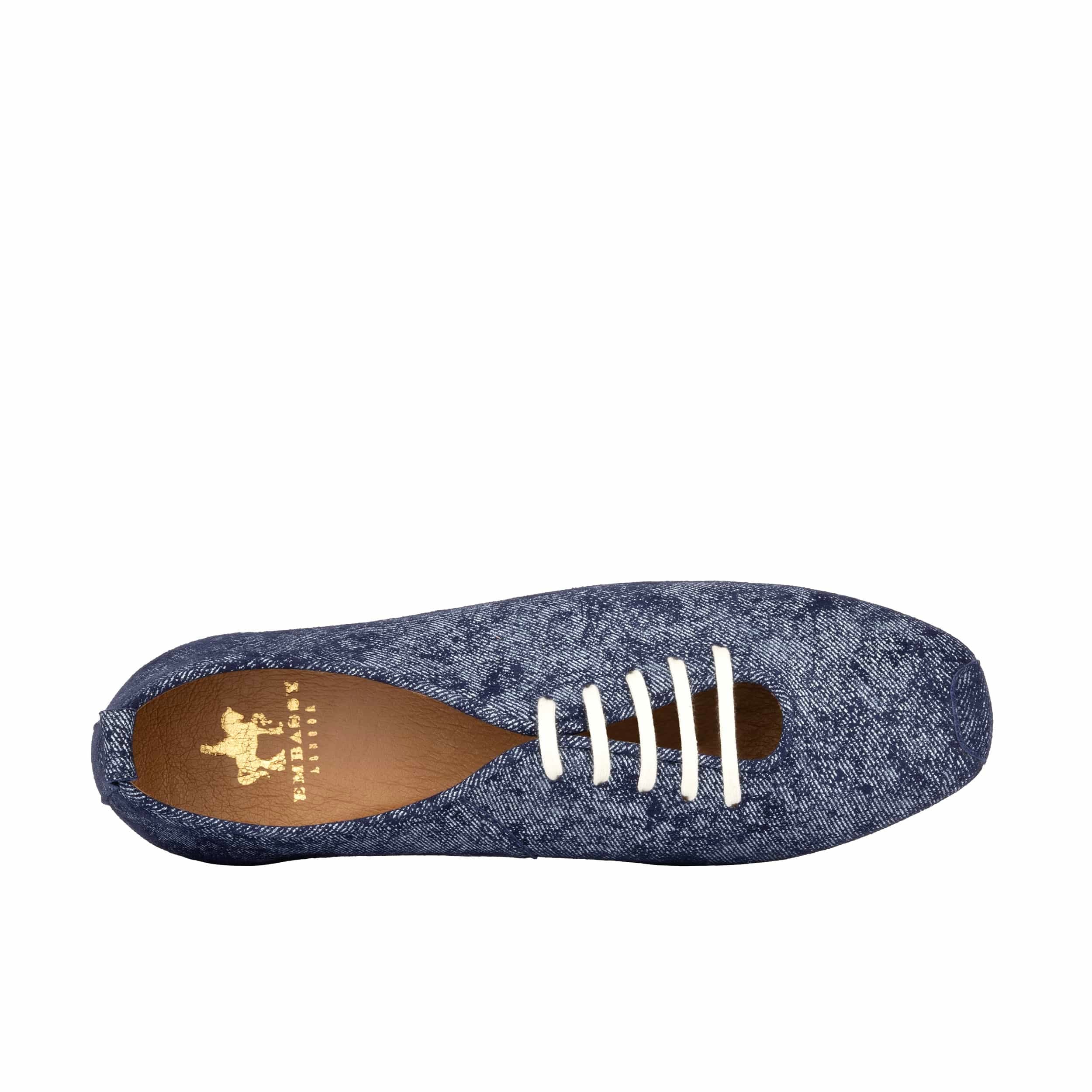 Skyline - Denim - Women's Suede & Denim Lace Up Ballet Pump - Image 6