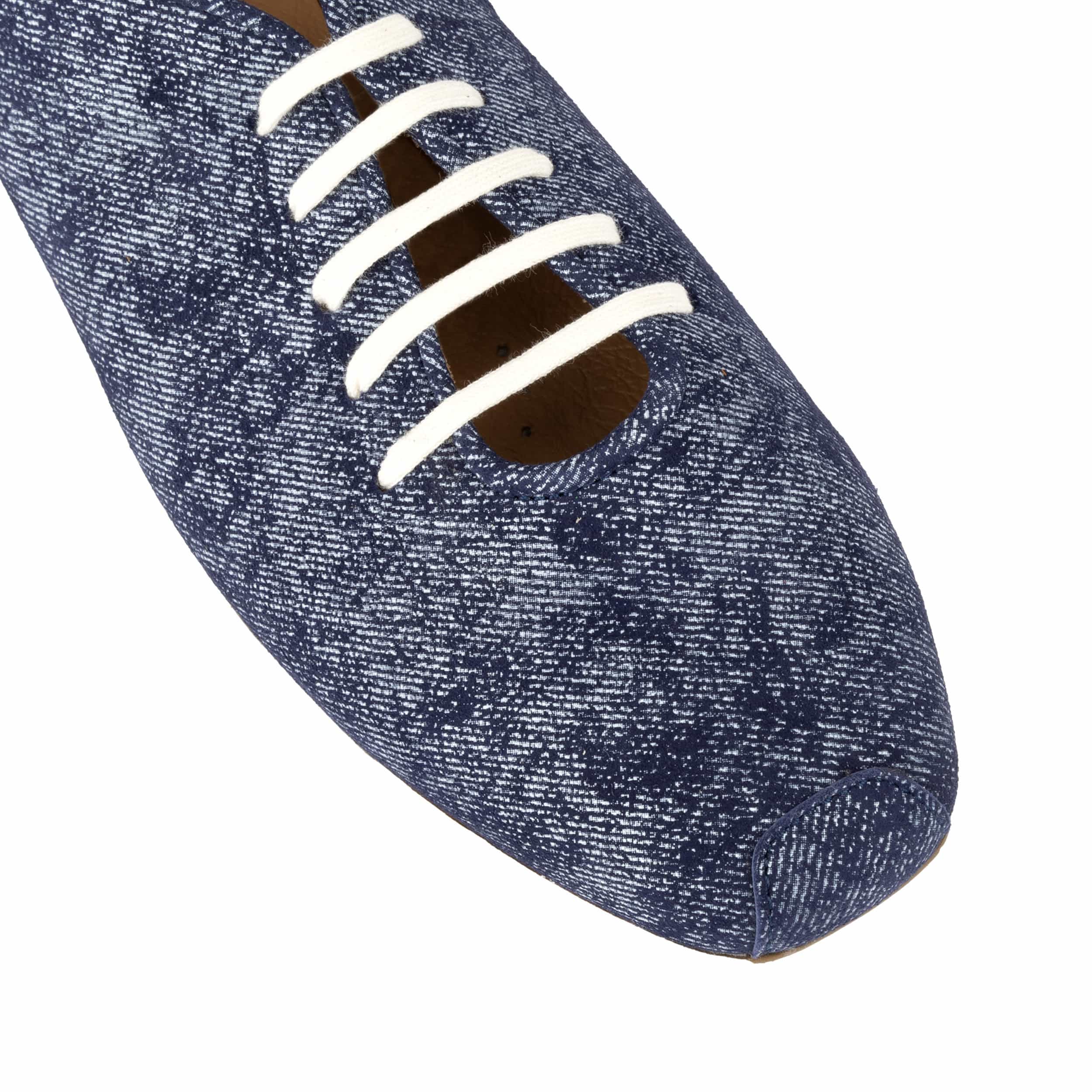 Skyline - Denim - Women's Suede & Denim Lace Up Ballet Pump - Image 7