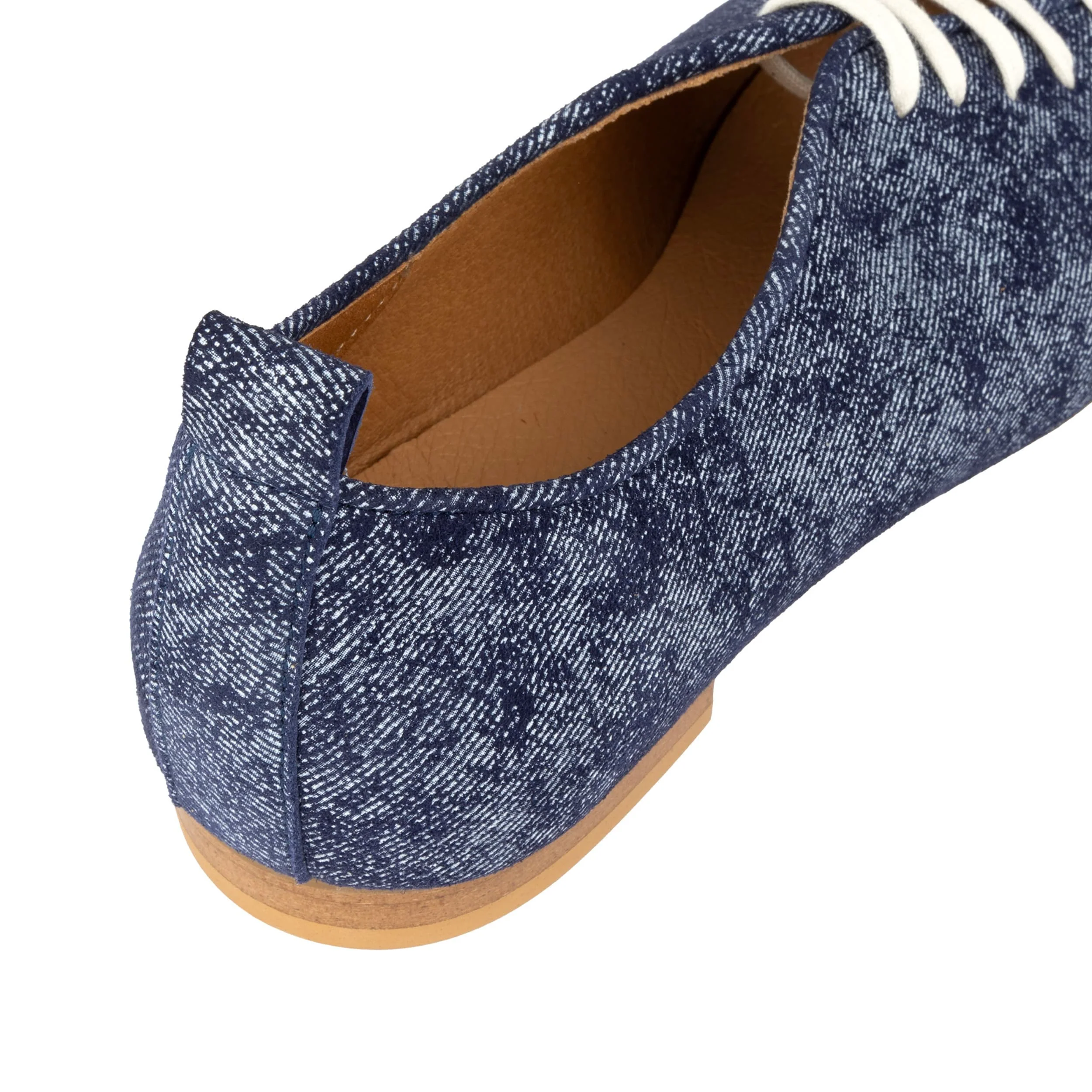 Skyline - Denim - Women's Suede & Denim Lace Up Ballet Pump - Image 8