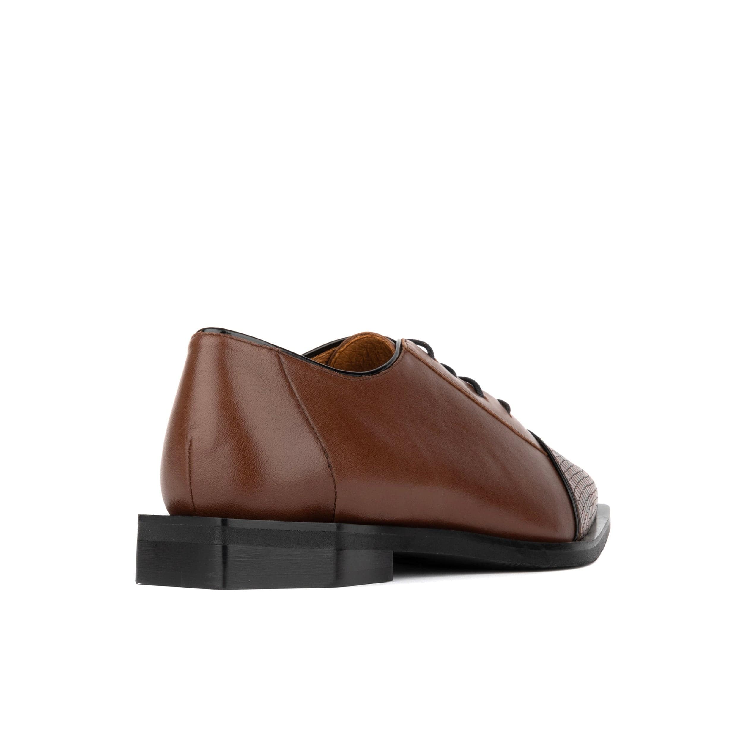 Sloan - Brown & Snake - Women's Leather Oxford with Snakeskin toe - Image 4