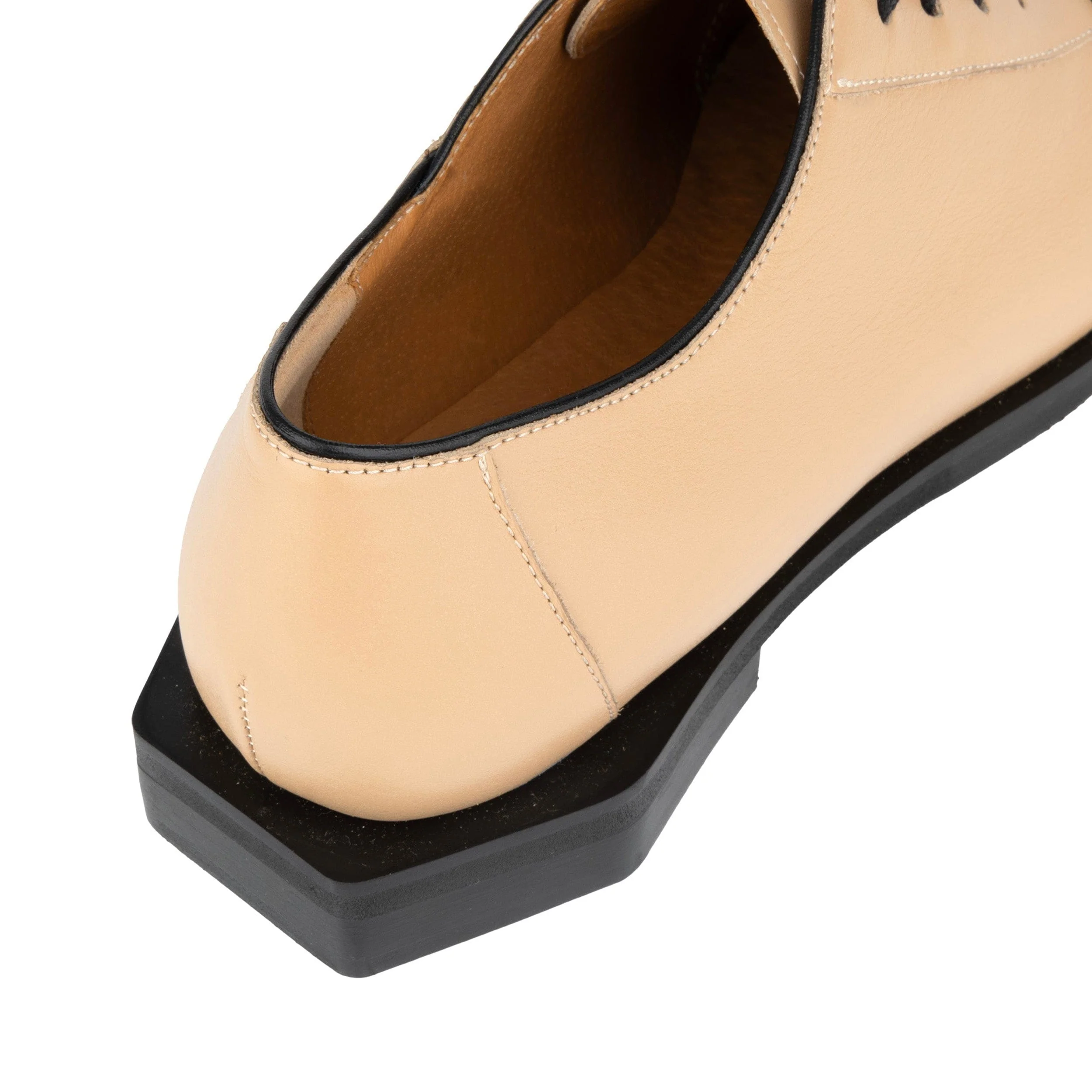 Sloan - Cream - Women's Leather Oxford with Snakeskin toe - Image 9