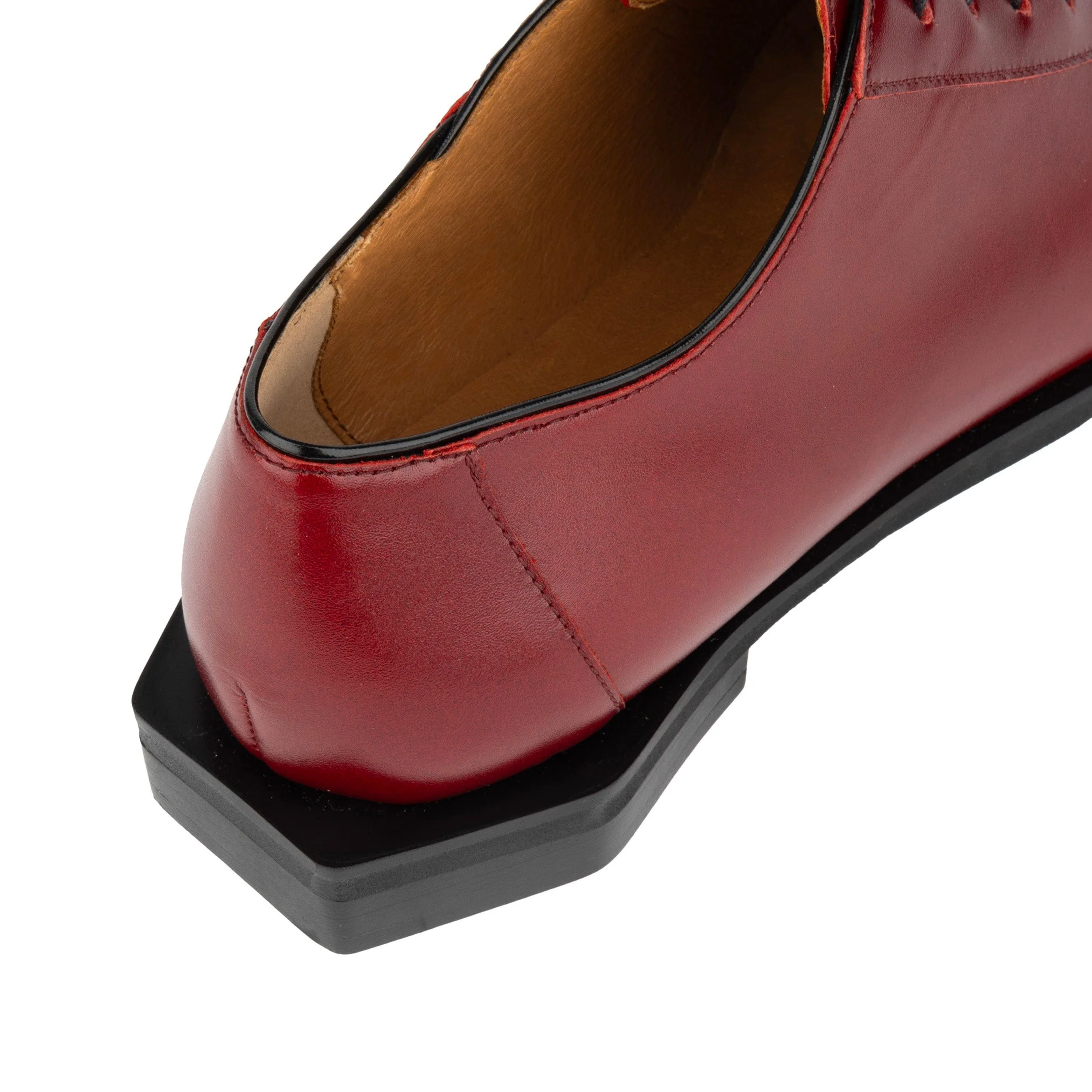 Sloan - Red - Women's Leather Oxford with Snakeskin toe - Image 9
