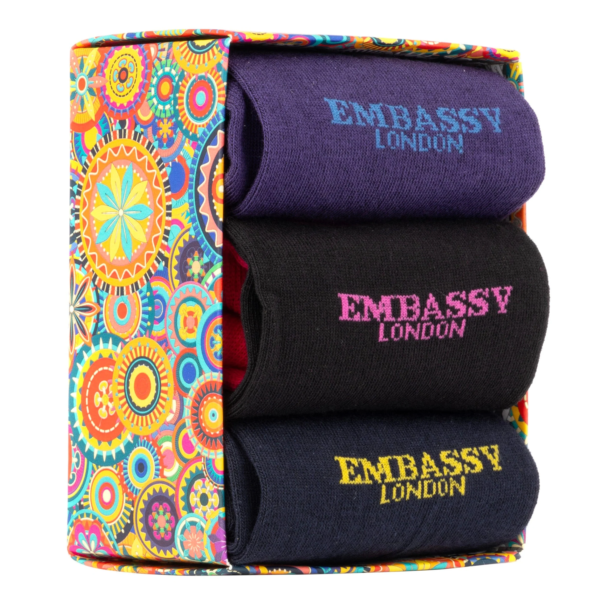 Socktopus - Embassy Mix - Men's 3 pack cotton socks size UK 6 to 12 in brand emblem - Image 3