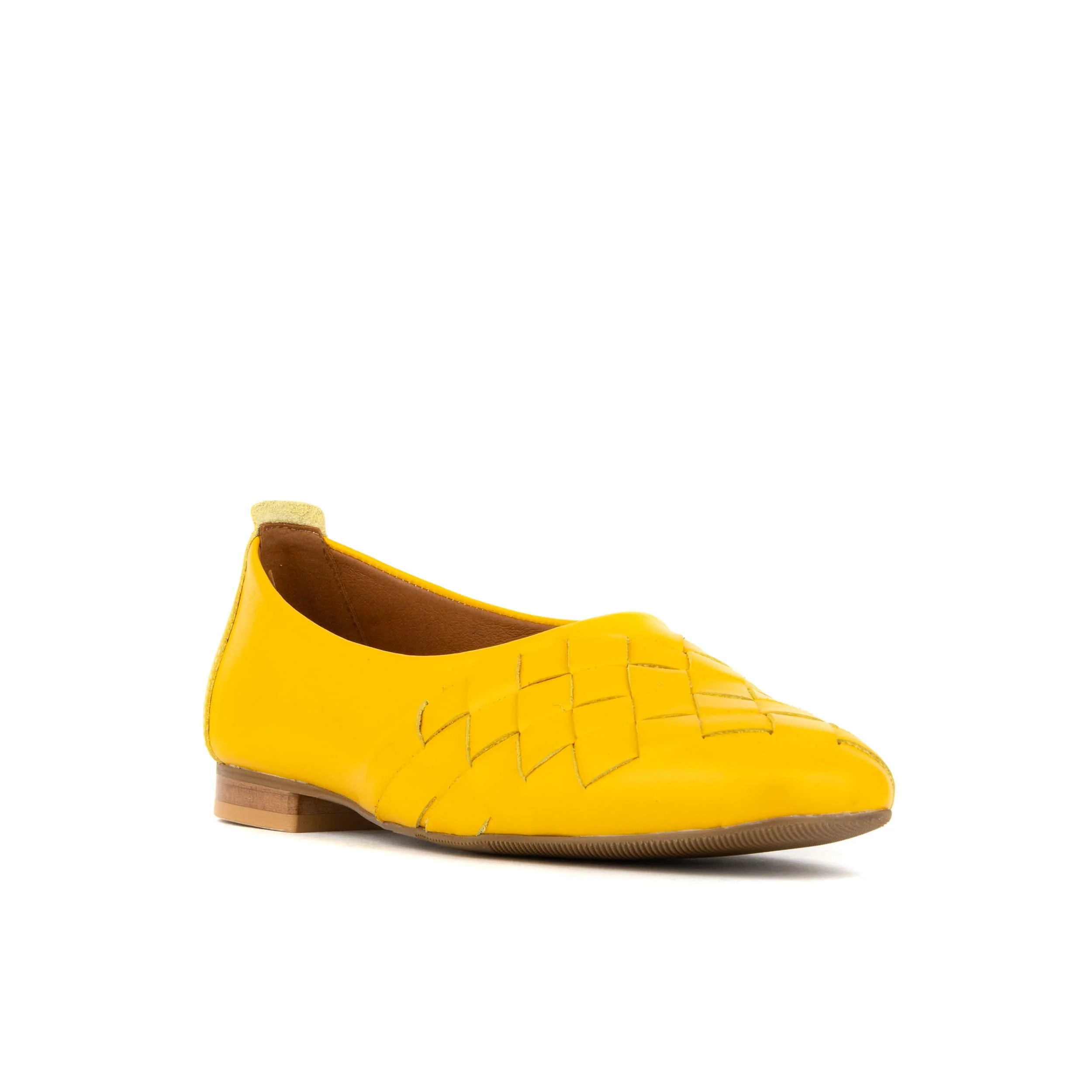 Solenne - Yellow - Women's handwoven Leather Ballet Pump - Image 2
