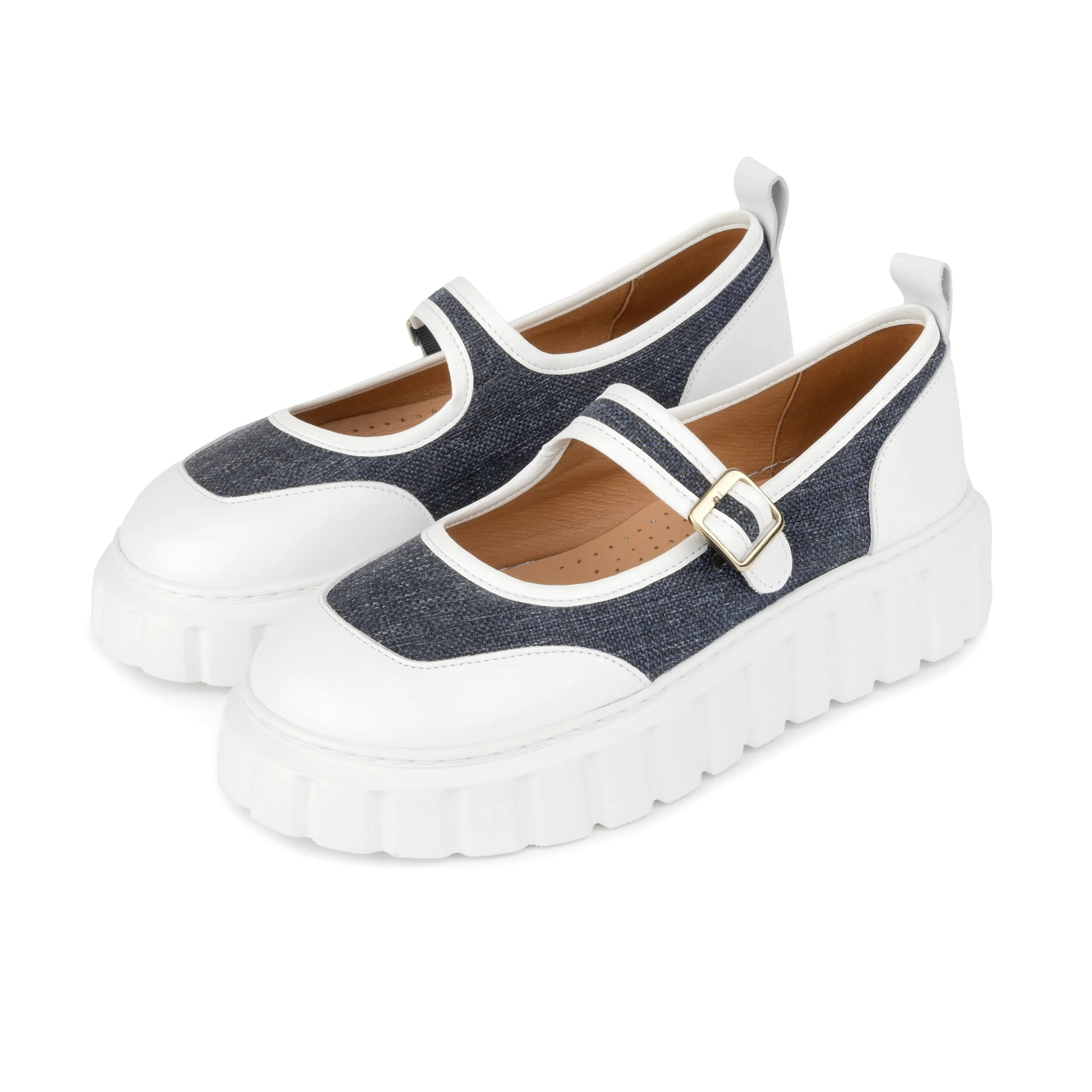 Sophie - Denim - Women's Suede & Denim Mary-Jane Trainer - Image 10