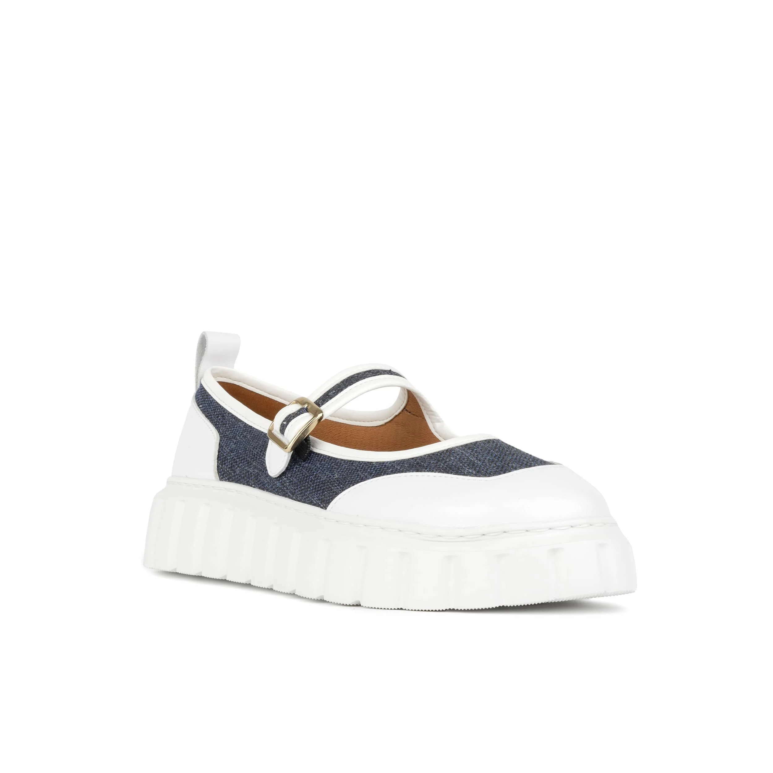 Sophie - Denim - Women's Suede & Denim Mary-Jane Trainer - Image 3