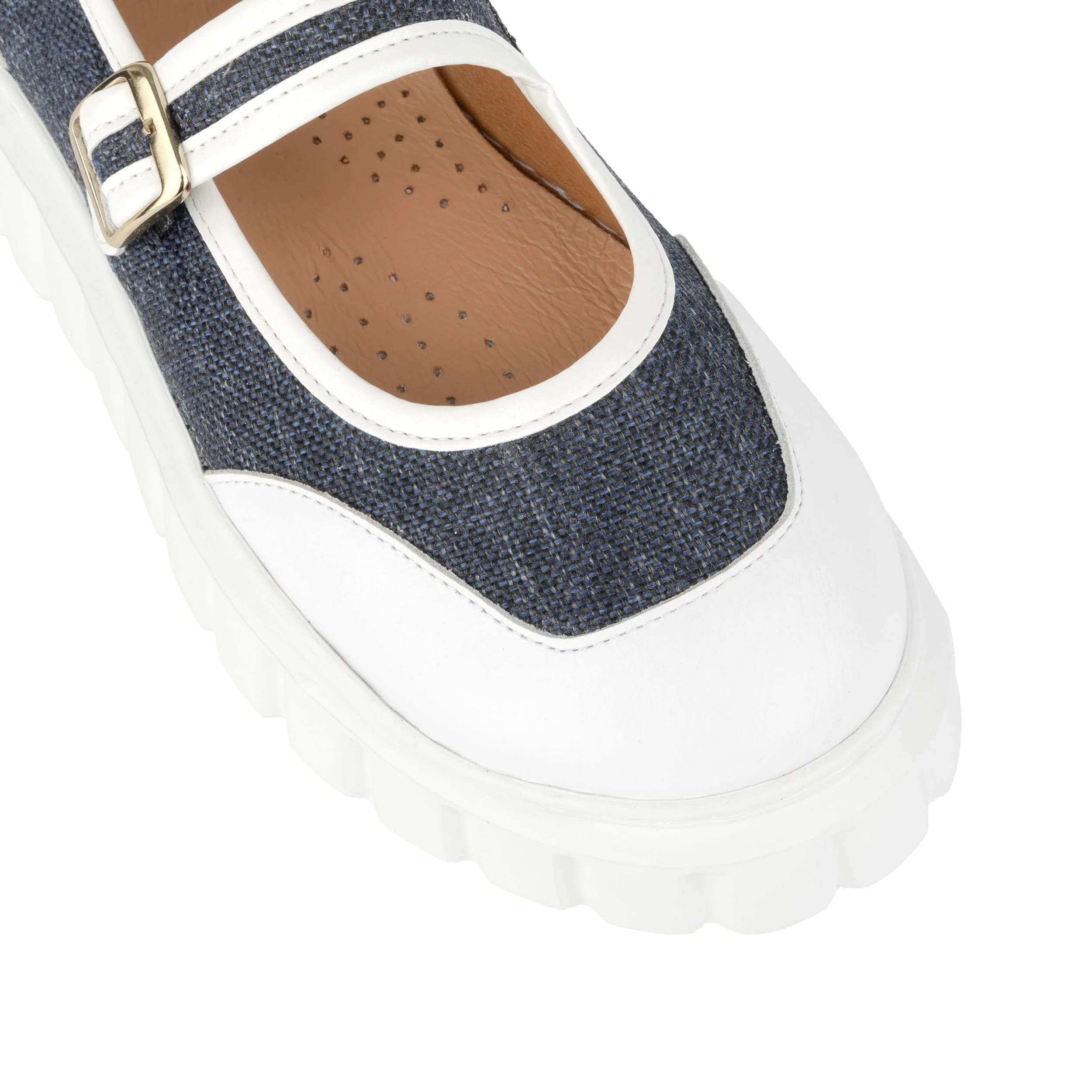 Sophie - Denim - Women's Suede & Denim Mary-Jane Trainer - Image 8