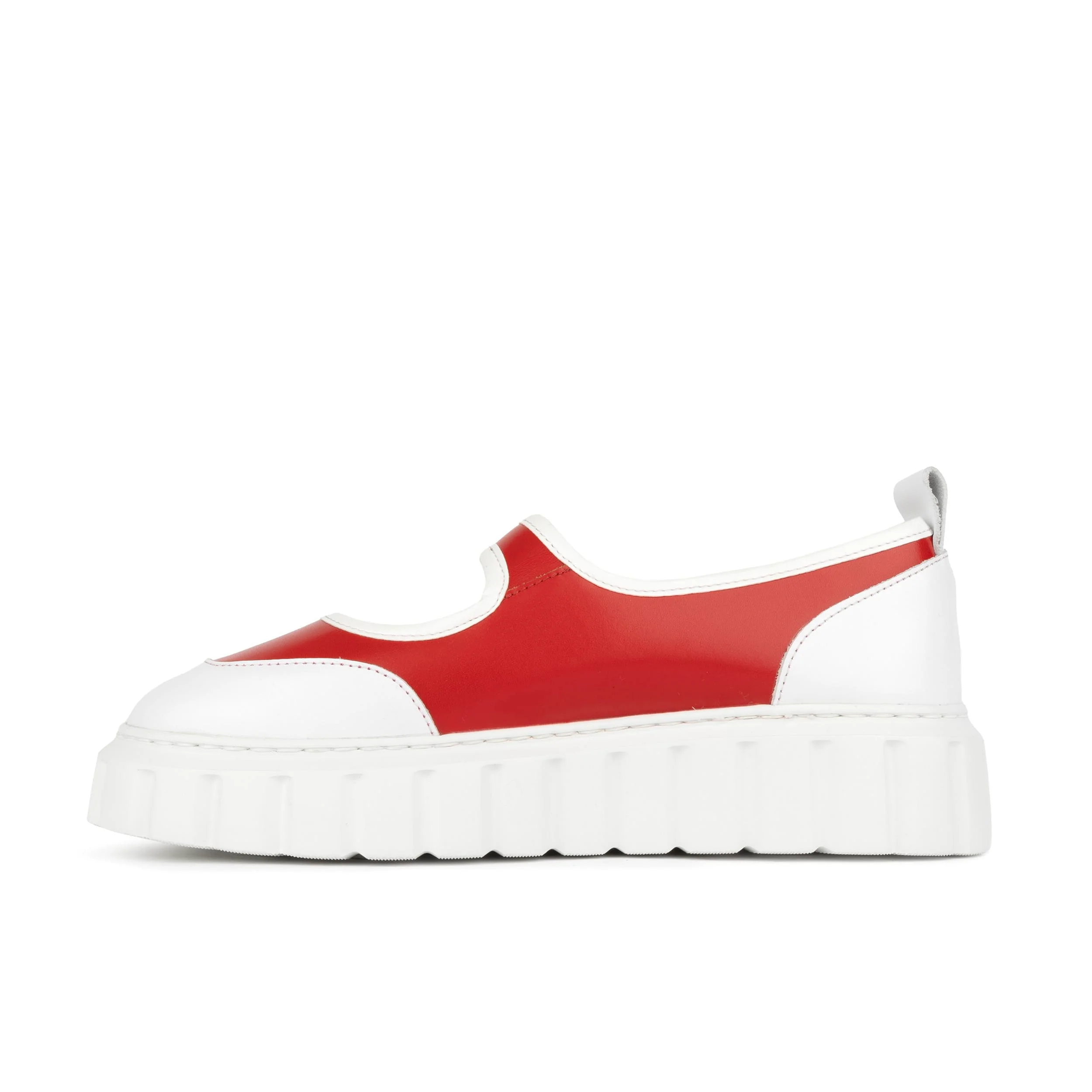 Sophie - Red - Women's Leather Mary-Jane Trainer - Image 3