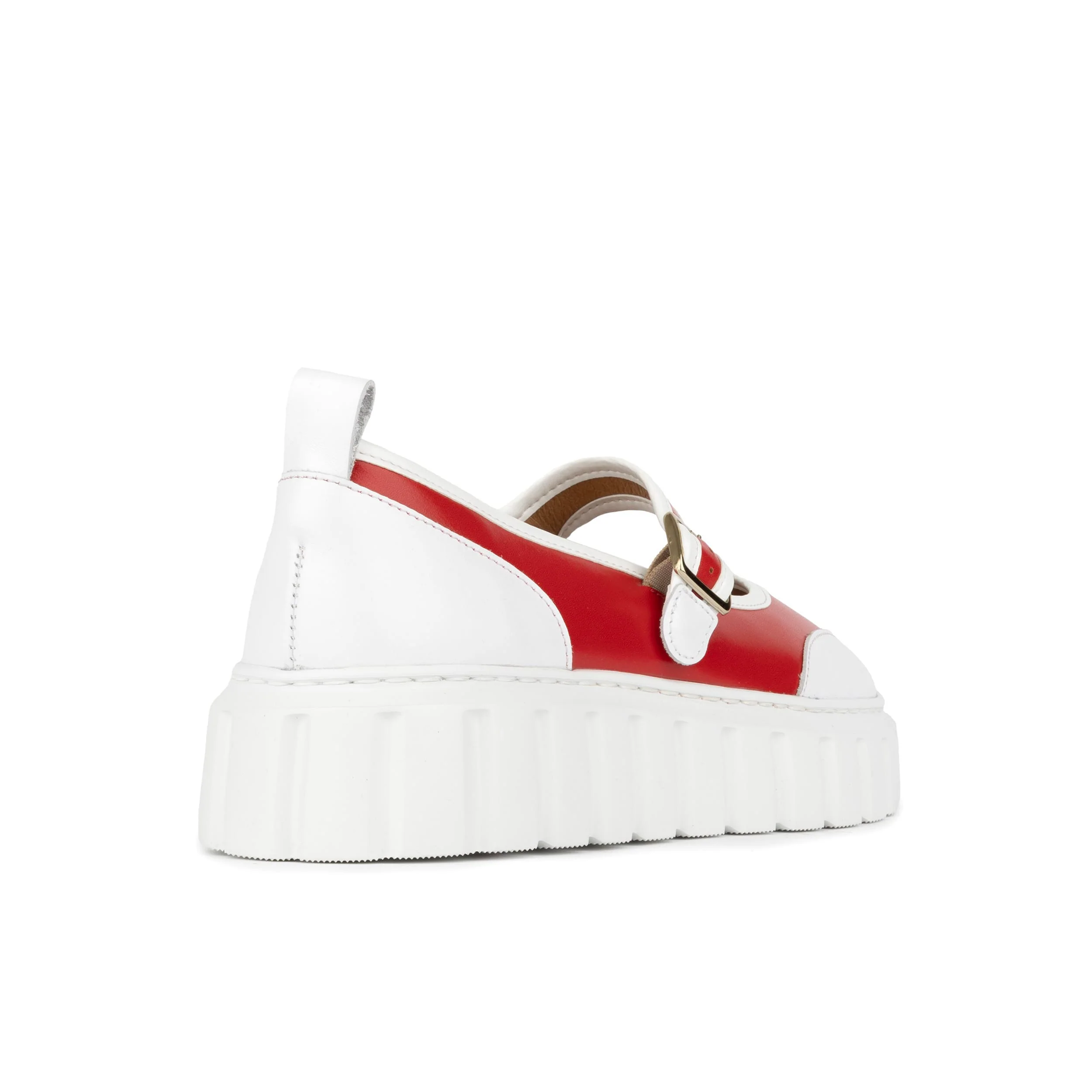 Sophie - Red - Women's Leather Mary-Jane Trainer - Image 4