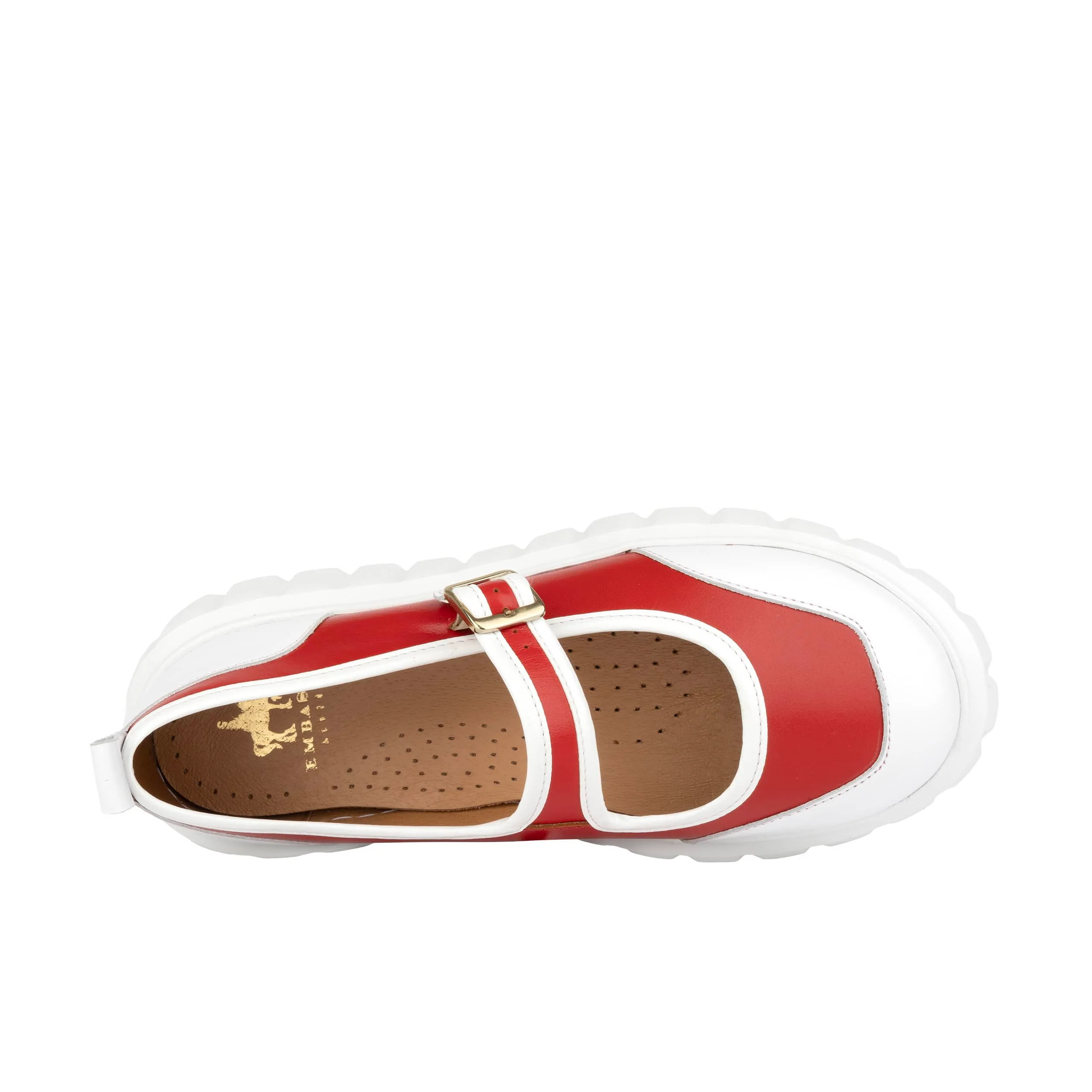 Sophie - Red - Women's Leather Mary-Jane Trainer - Image 6