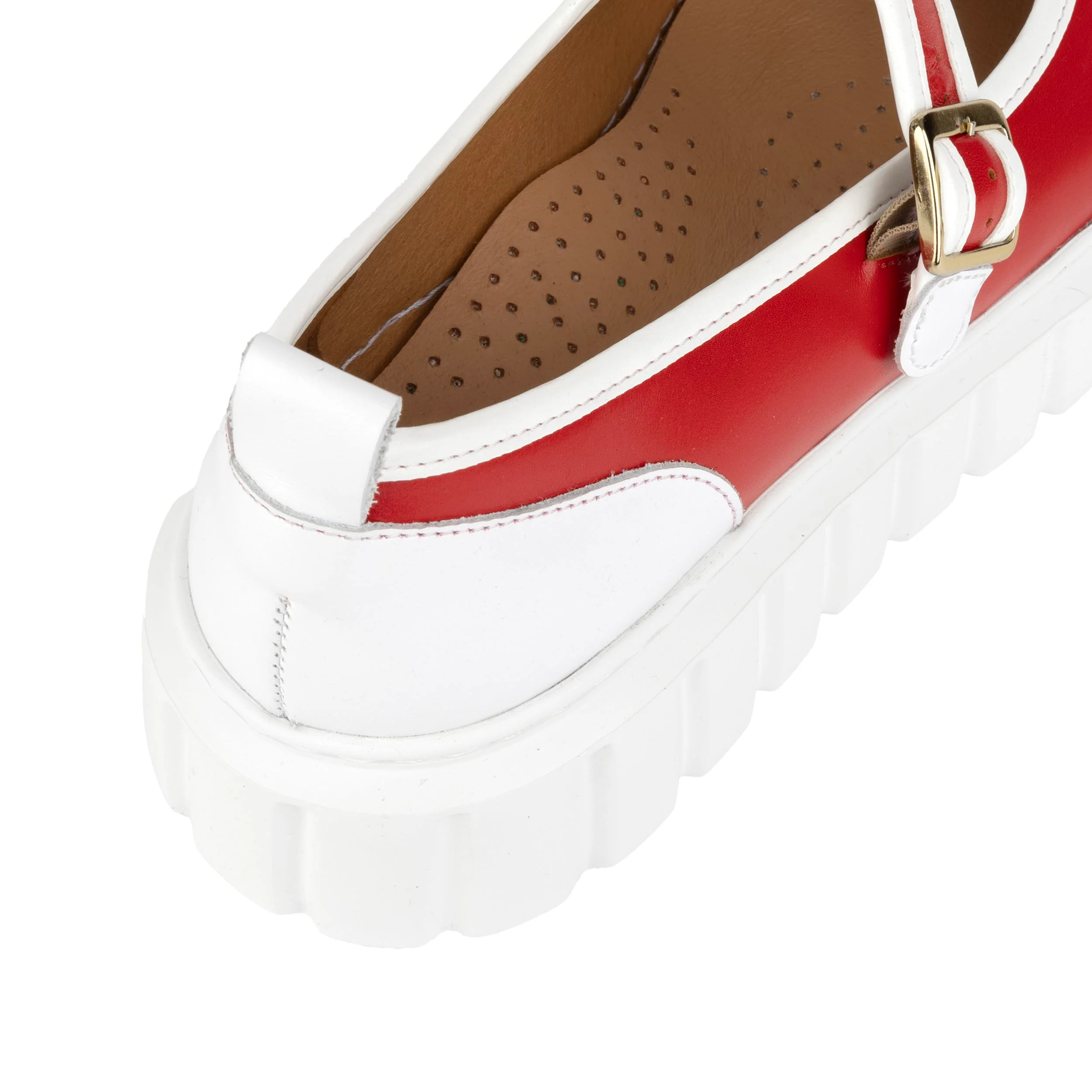 Sophie - Red - Women's Leather Mary-Jane Trainer - Image 8