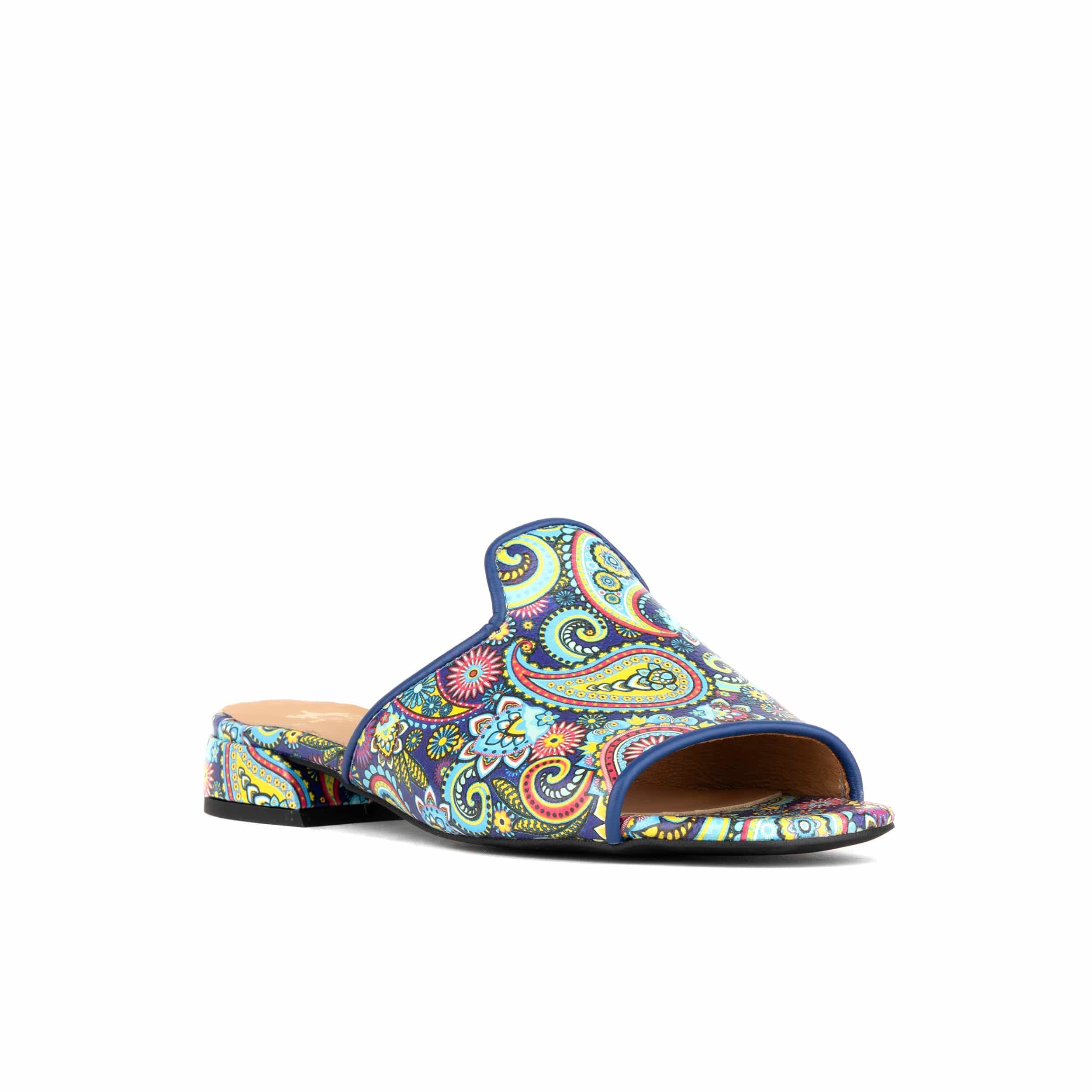 South Beach - Festival Blue - Women's fully leather lined slip on sandal - Image 2