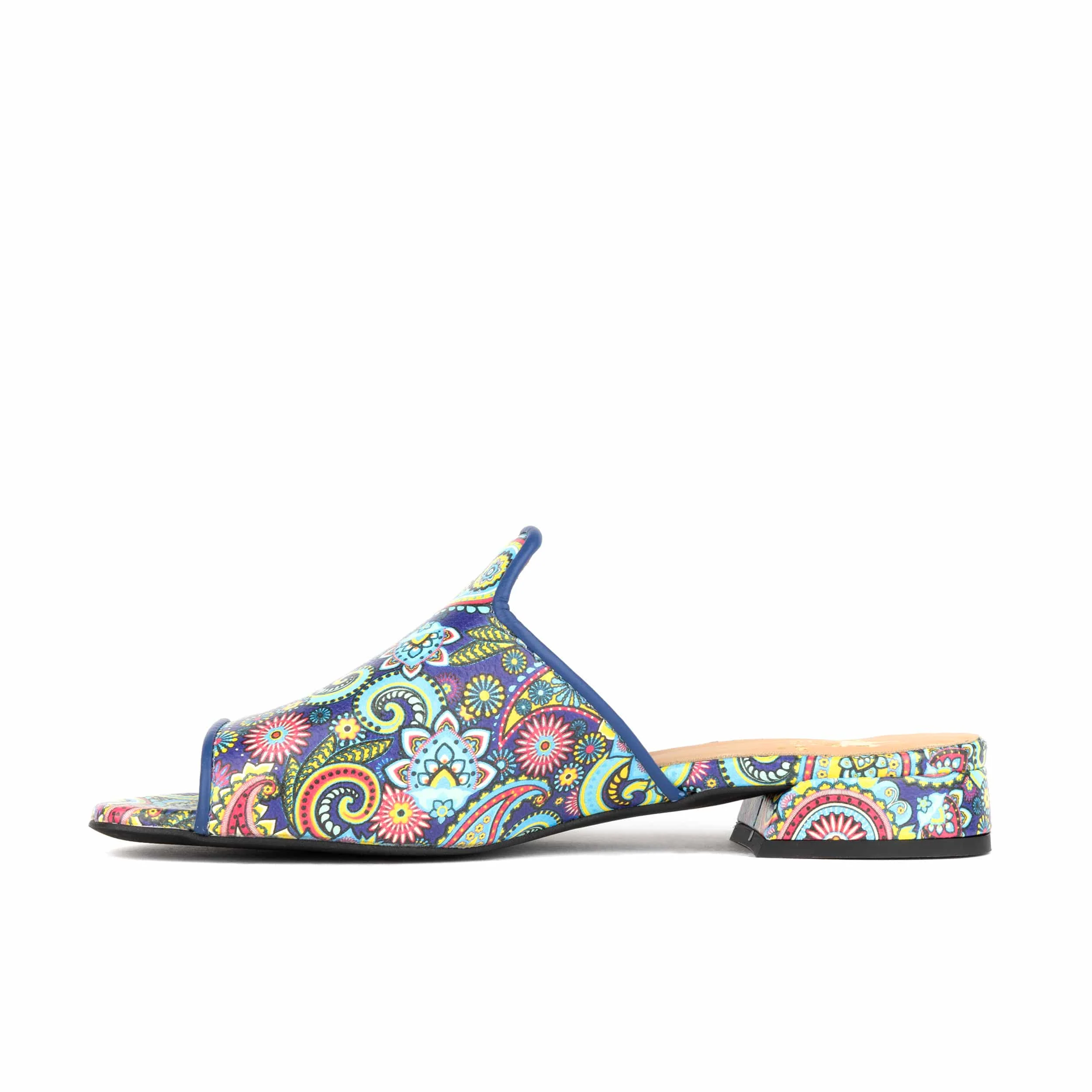 South Beach - Festival Blue - Women's fully leather lined slip on sandal - Image 3