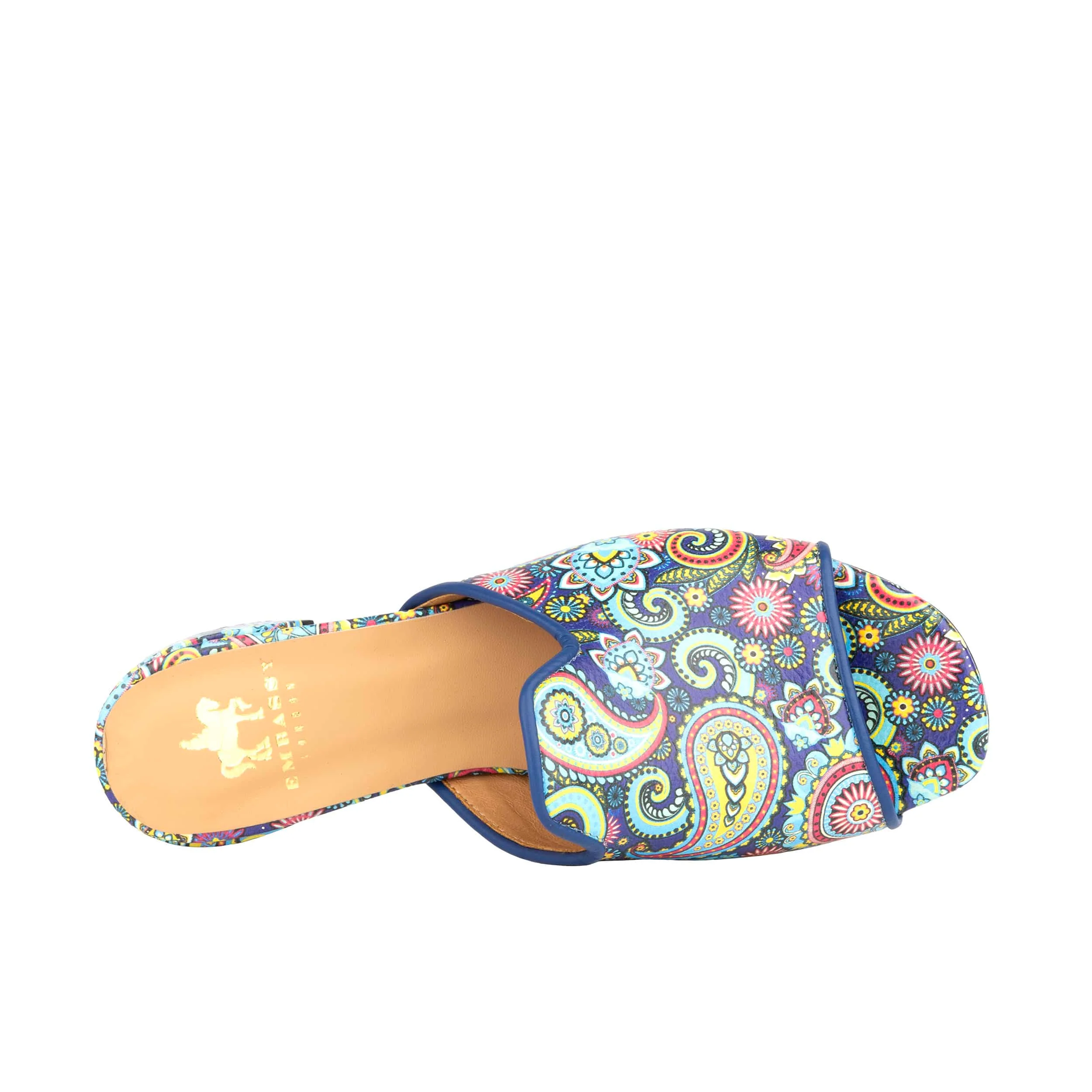 South Beach - Festival Blue - Women's fully leather lined slip on sandal - Image 6
