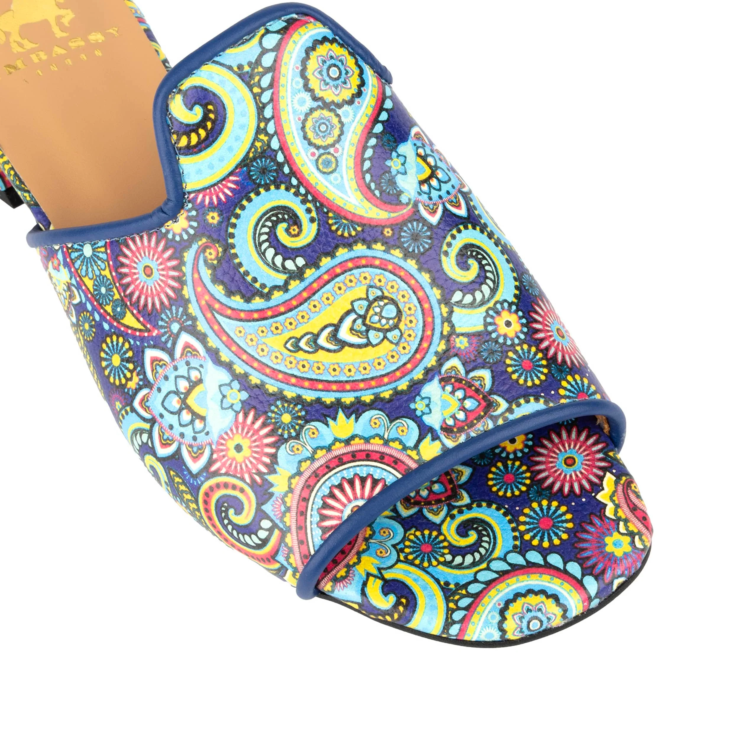 South Beach - Festival Blue - Women's fully leather lined slip on sandal - Image 7