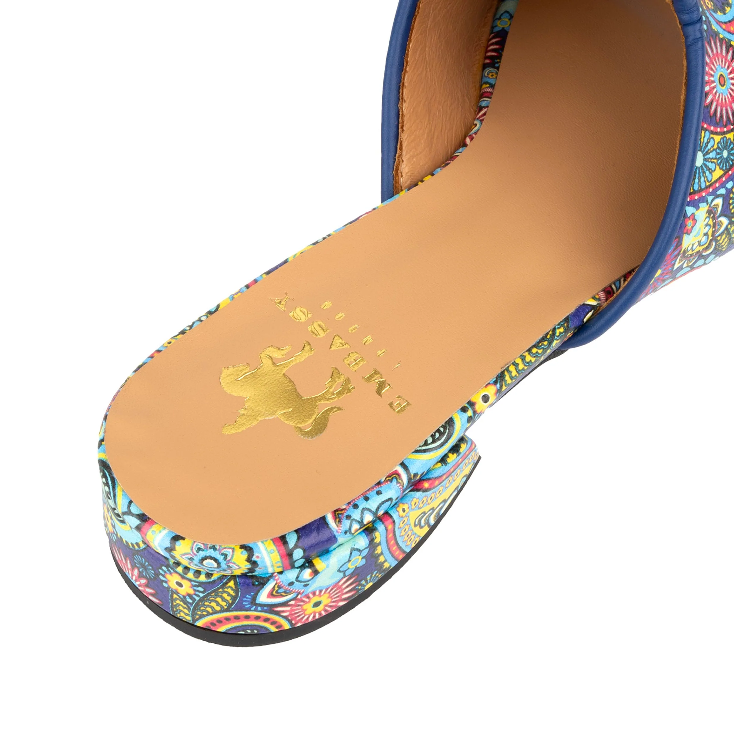 South Beach - Festival Blue - Women's fully leather lined slip on sandal - Image 8