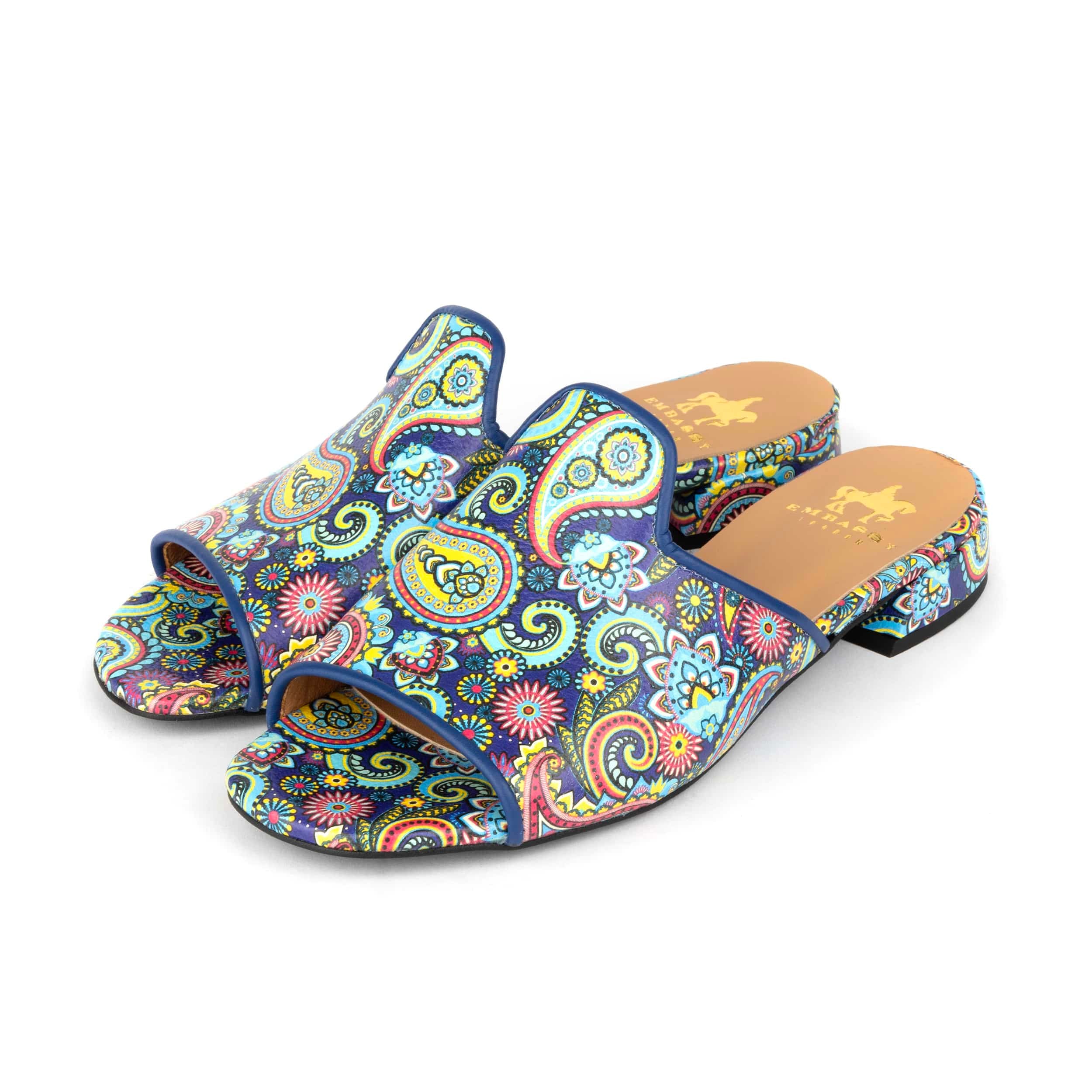 South Beach - Festival Blue - Women's fully leather lined slip on sandal - Image 9
