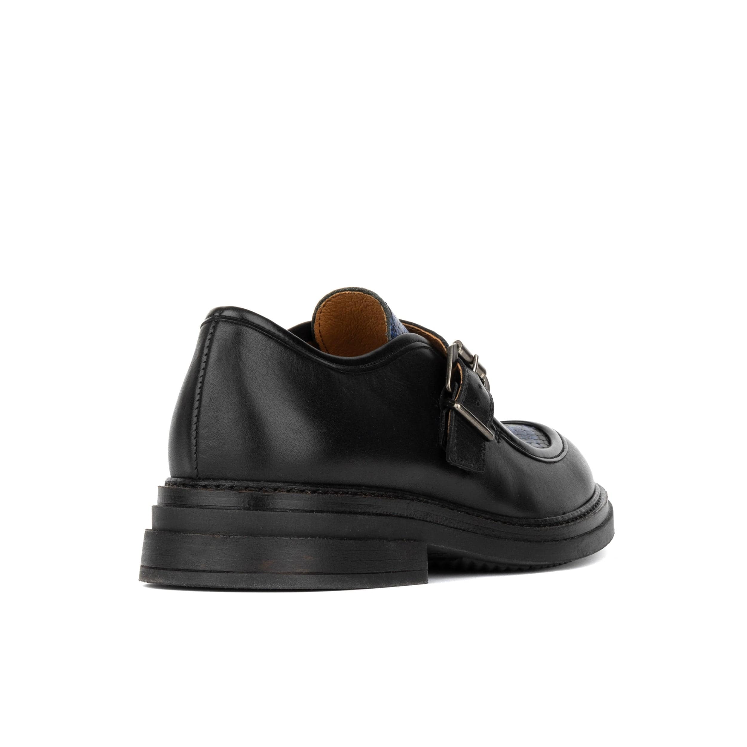 Strapp - Black & Blue Snake - Women’s leather loafer with buckle - Image 5