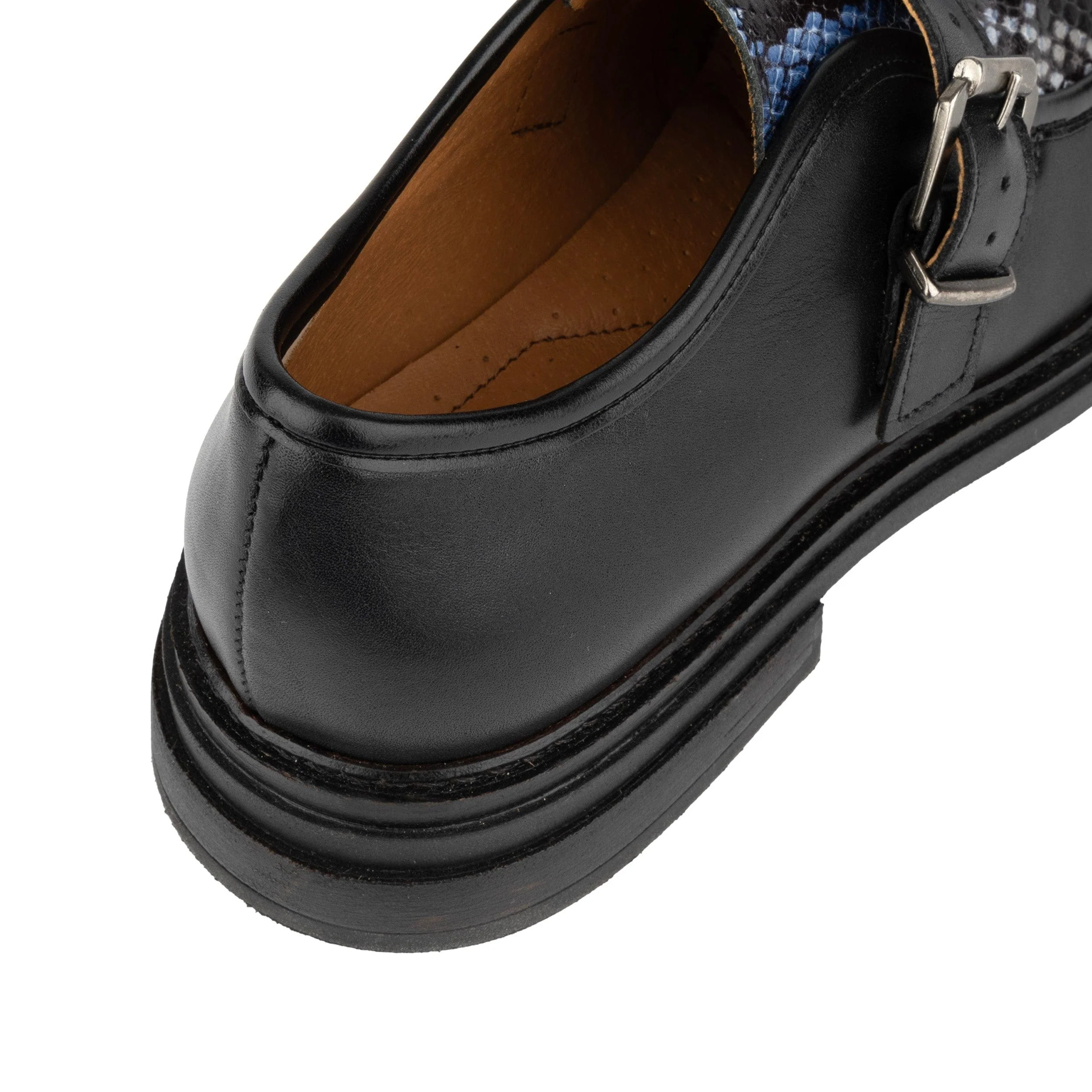 Strapp - Black & Blue Snake - Women’s leather loafer with buckle - Image 9