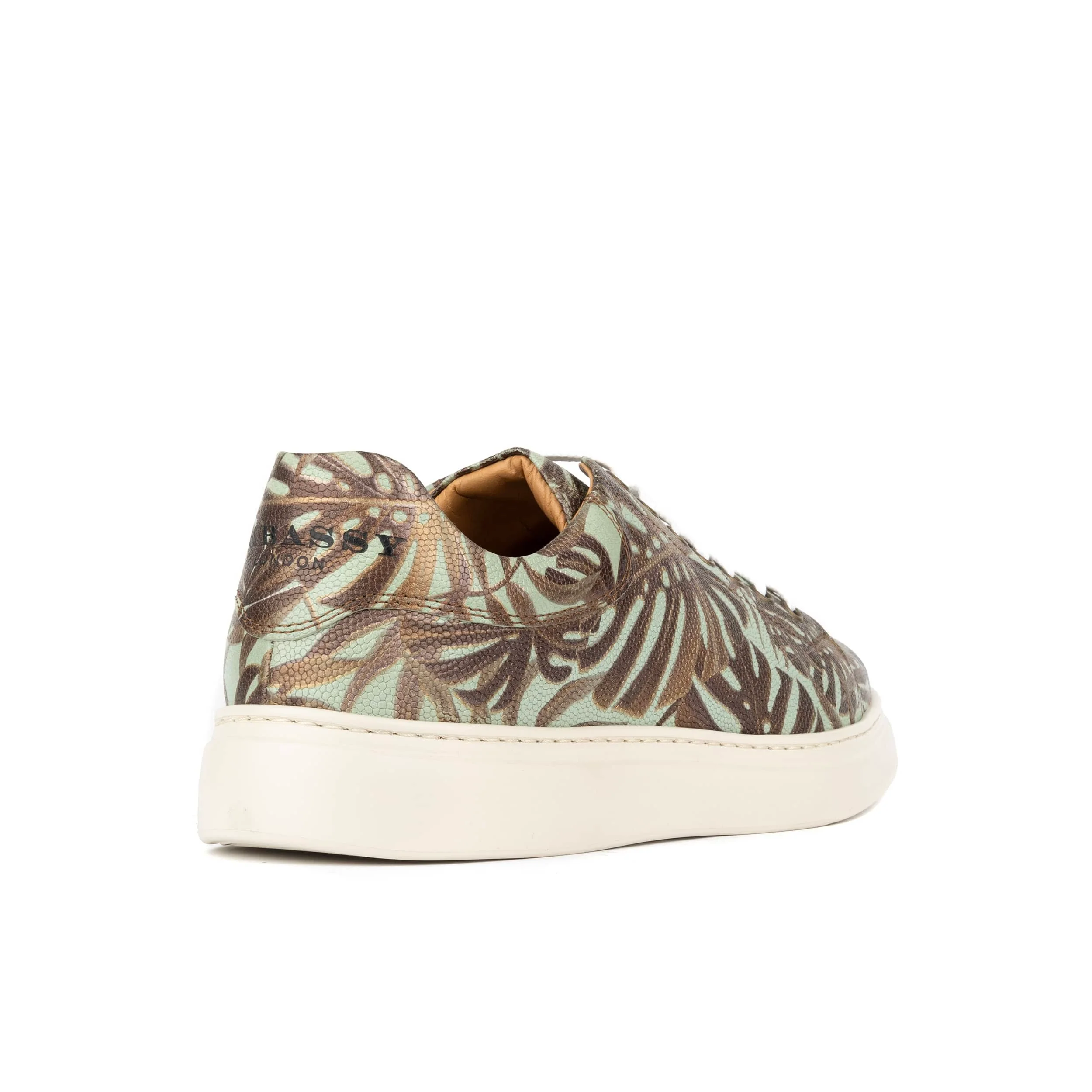 Sun City - Mint & Jungle - Men's Leather Trainer - Image 4