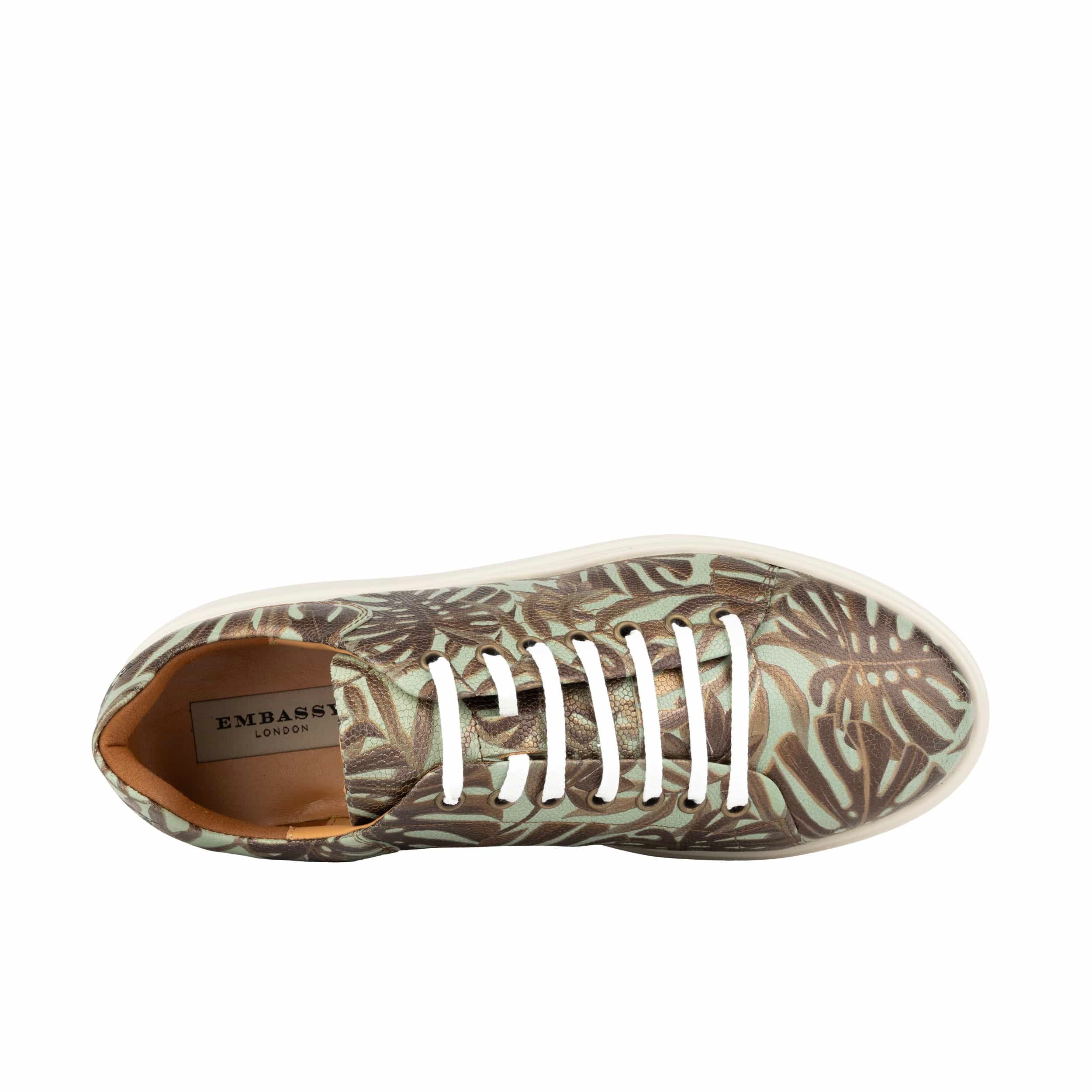 Sun City - Mint & Jungle - Men's Leather Trainer - Image 6