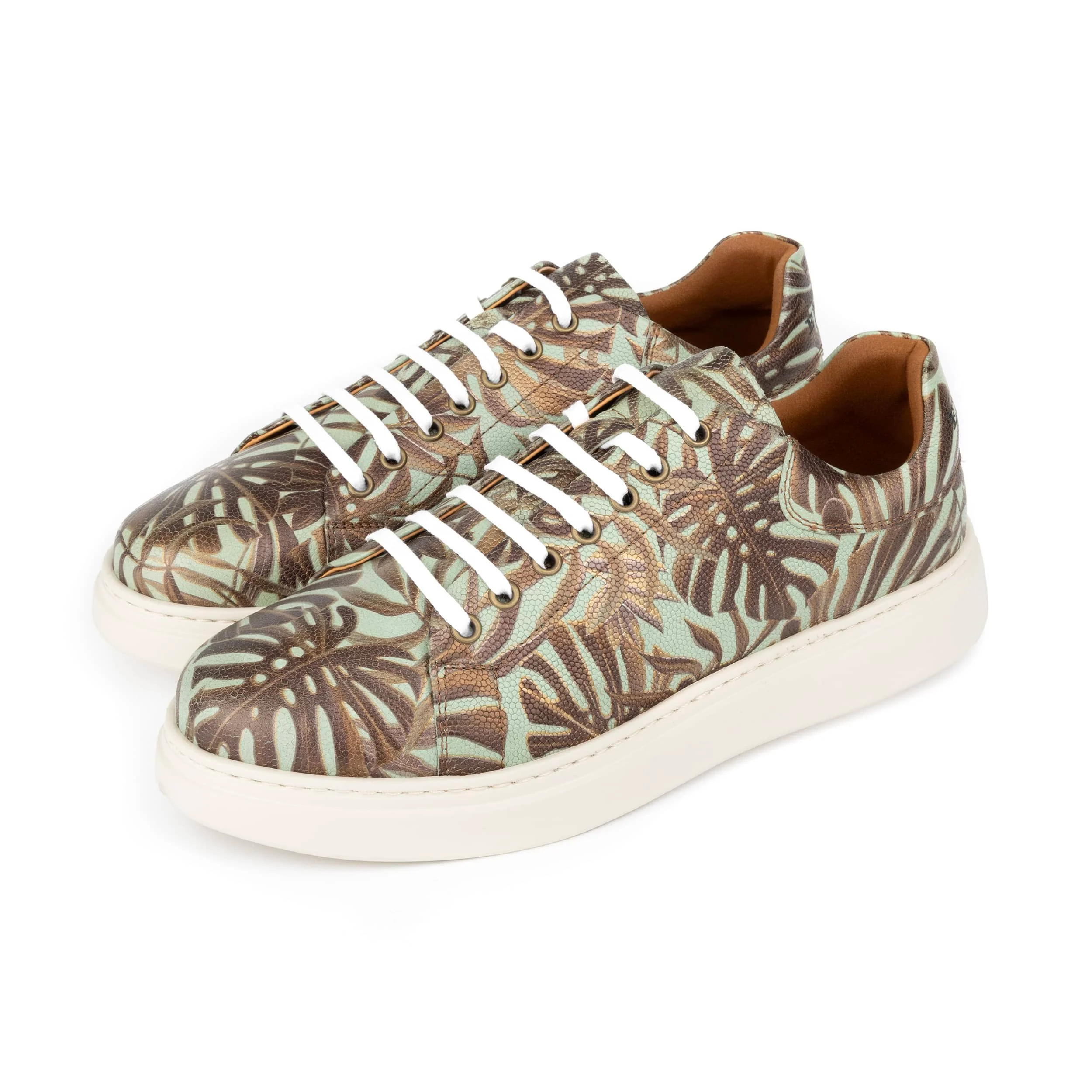 Sun City - Mint & Jungle - Men's Leather Trainer - Image 7
