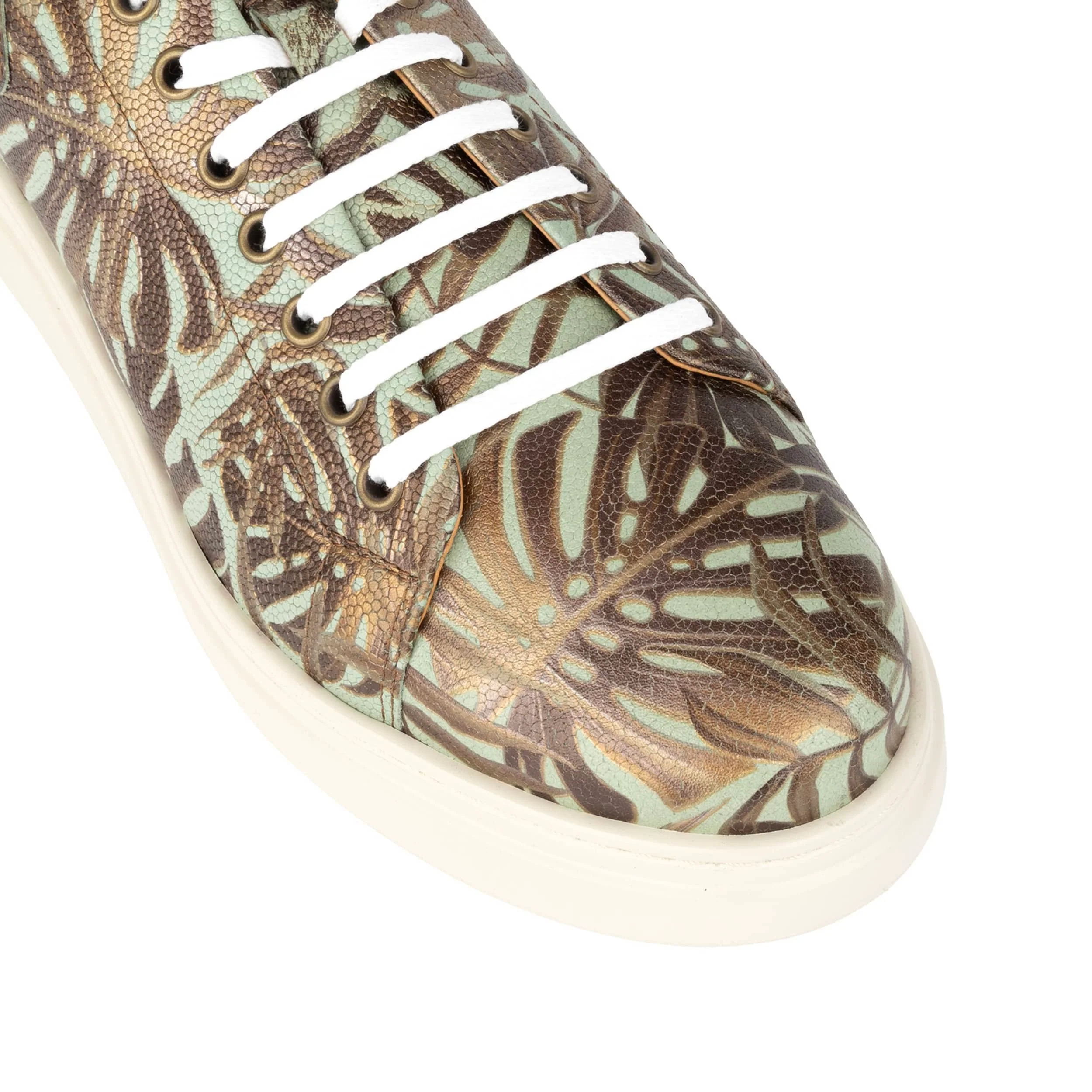 Sun City - Mint & Jungle - Men's Leather Trainer - Image 8
