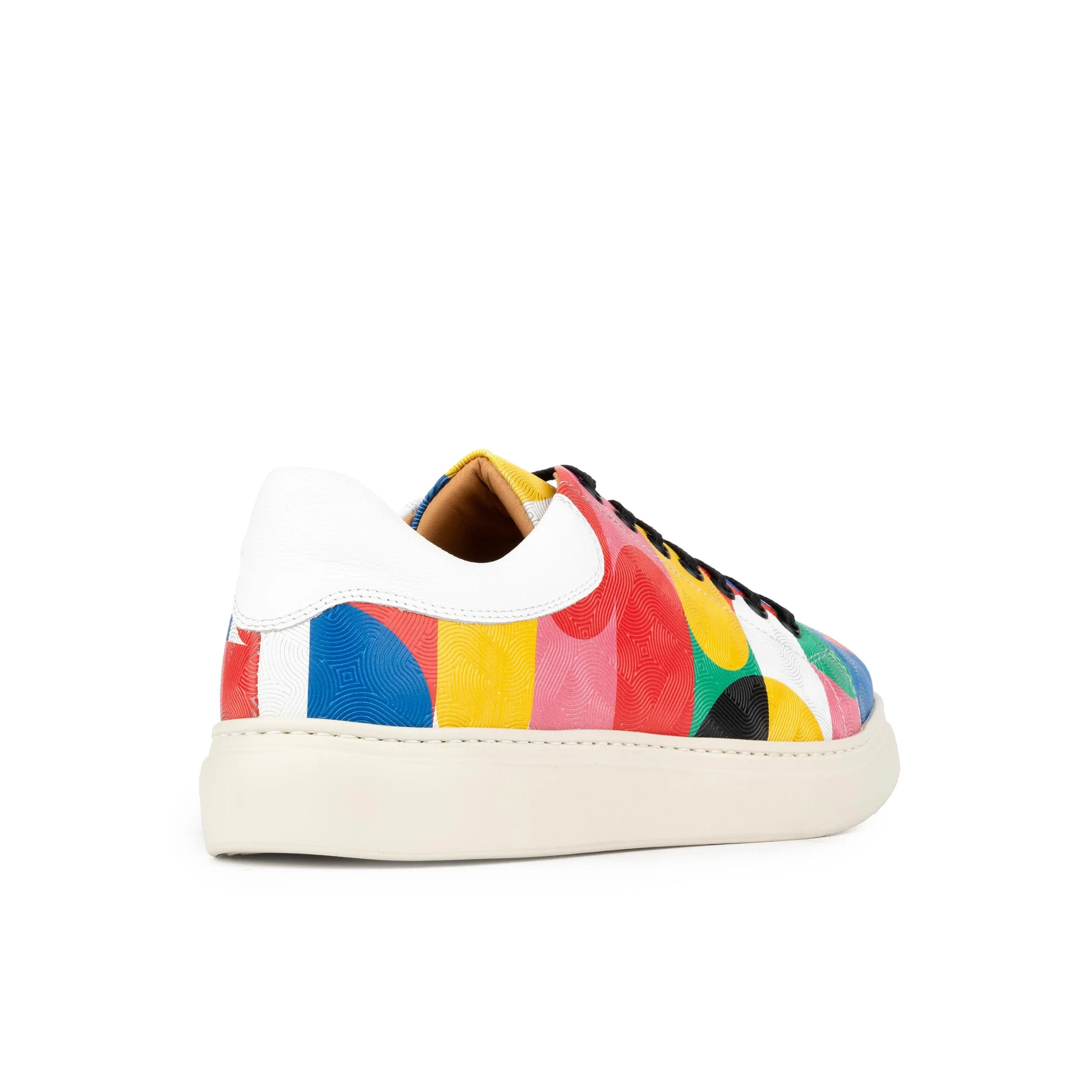 Sun City - Groovy - Men's white sole trainer in eye catching soft leather - Image 4