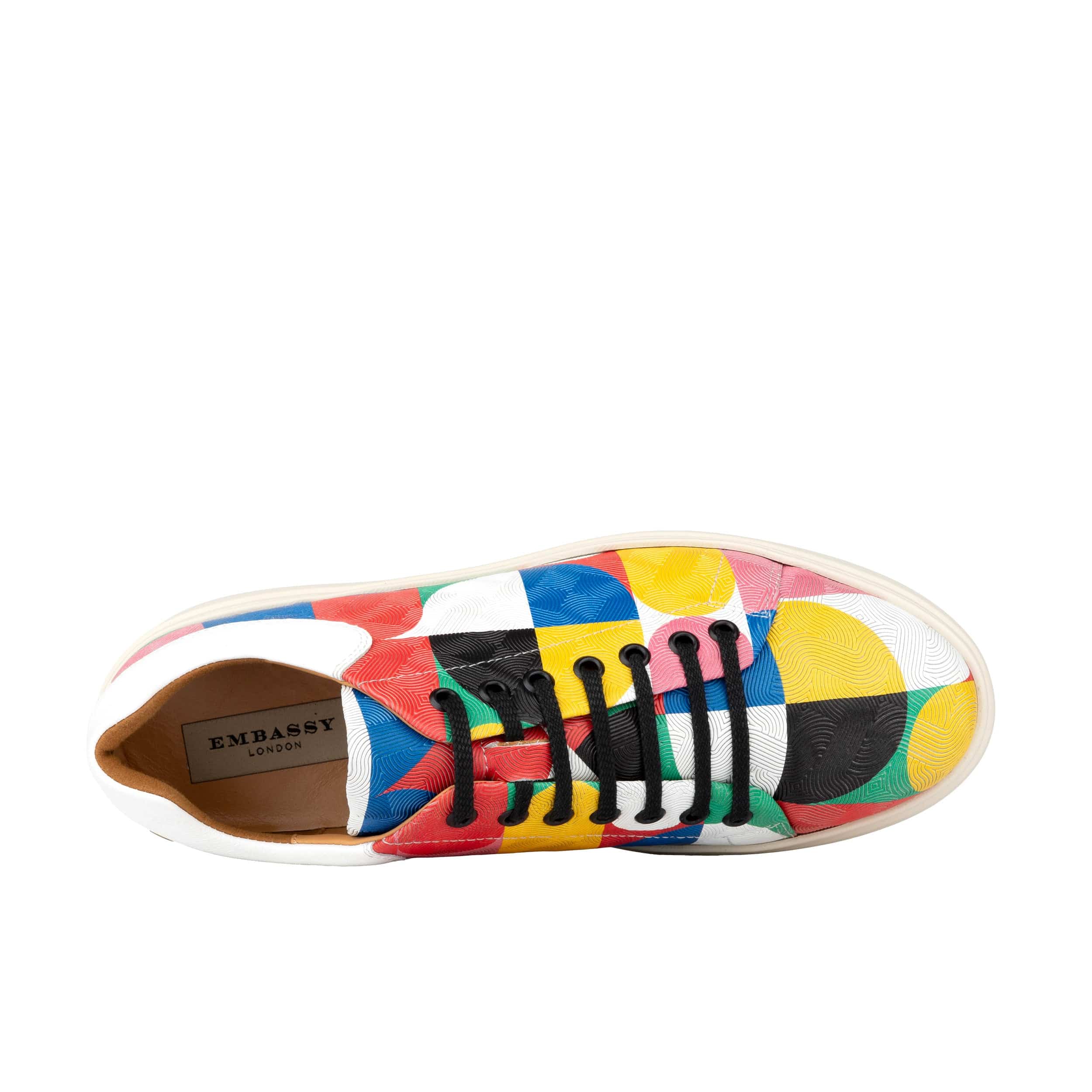 Sun City - Groovy - Men's white sole trainer in eye catching soft leather - Image 6