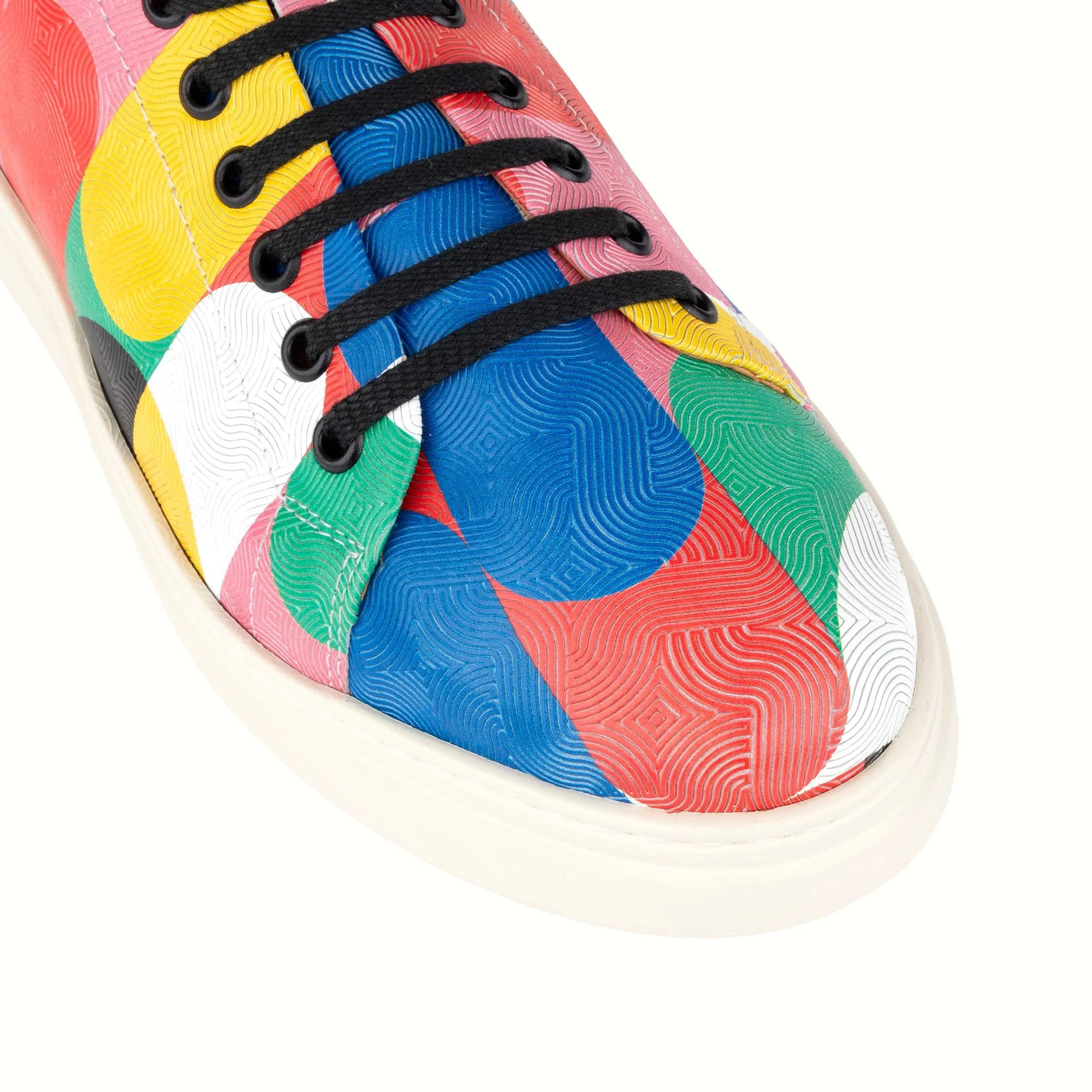 Sun City - Groovy - Men's white sole trainer in eye catching soft leather - Image 7