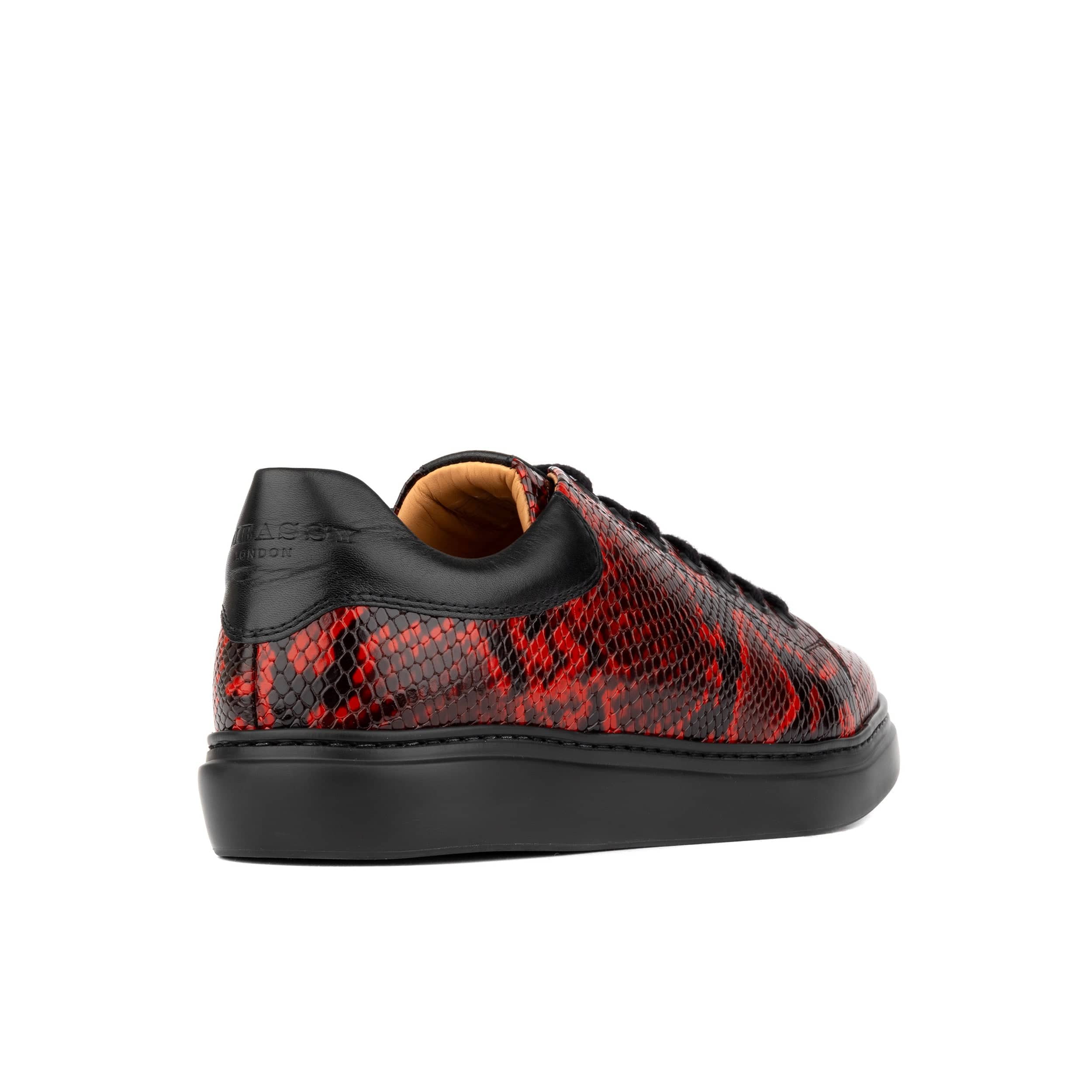 Sun City - Red Snake - Men's Leather Snakeskin Trainer - Image 4