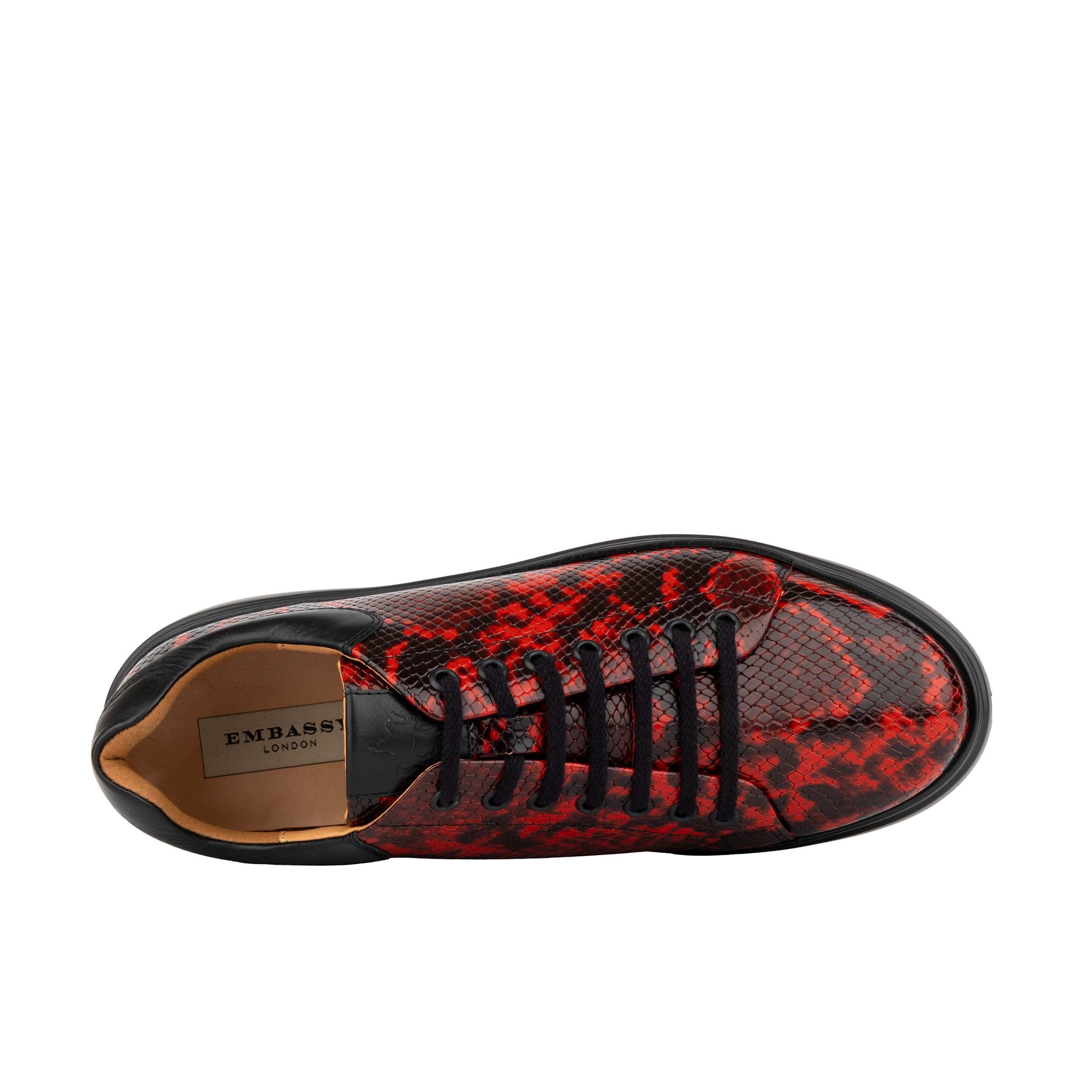 Sun City - Red Snake - Men's Leather Snakeskin Trainer - Image 6