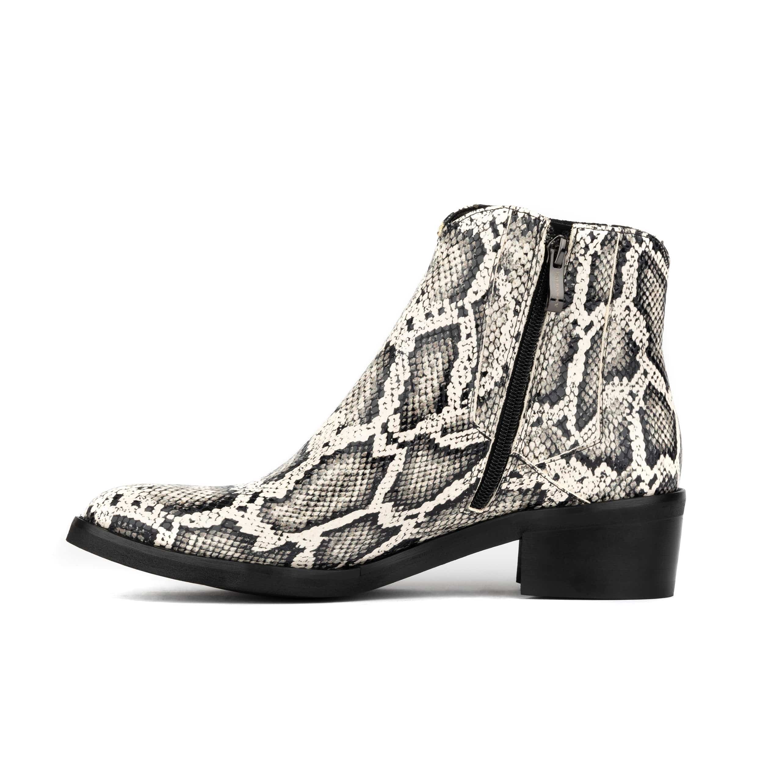 Texas - White Snake - Women's Leather Snake Print Western Boot - Image 3