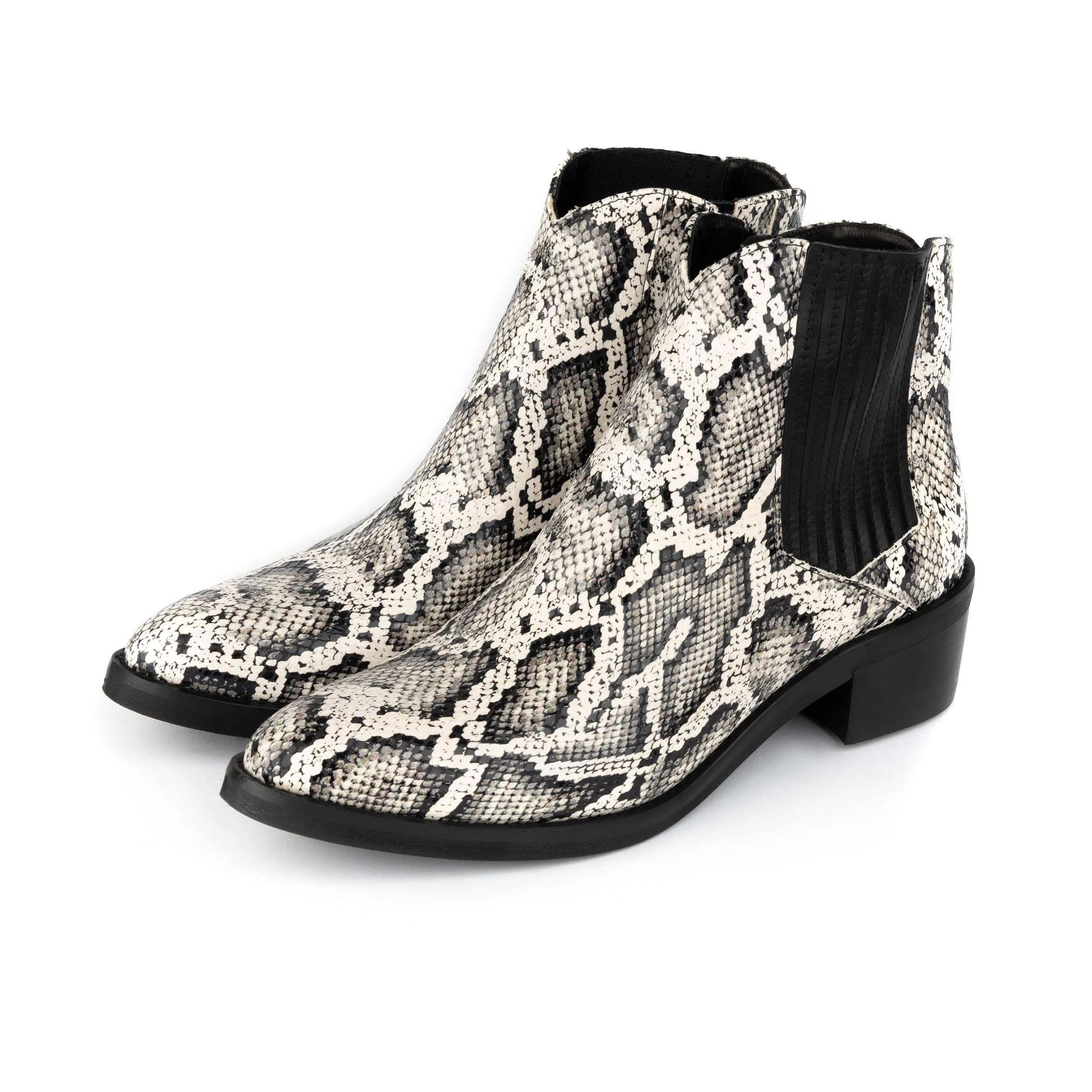 Texas - White Snake - Women's Leather Snake Print Western Boot - Image 9