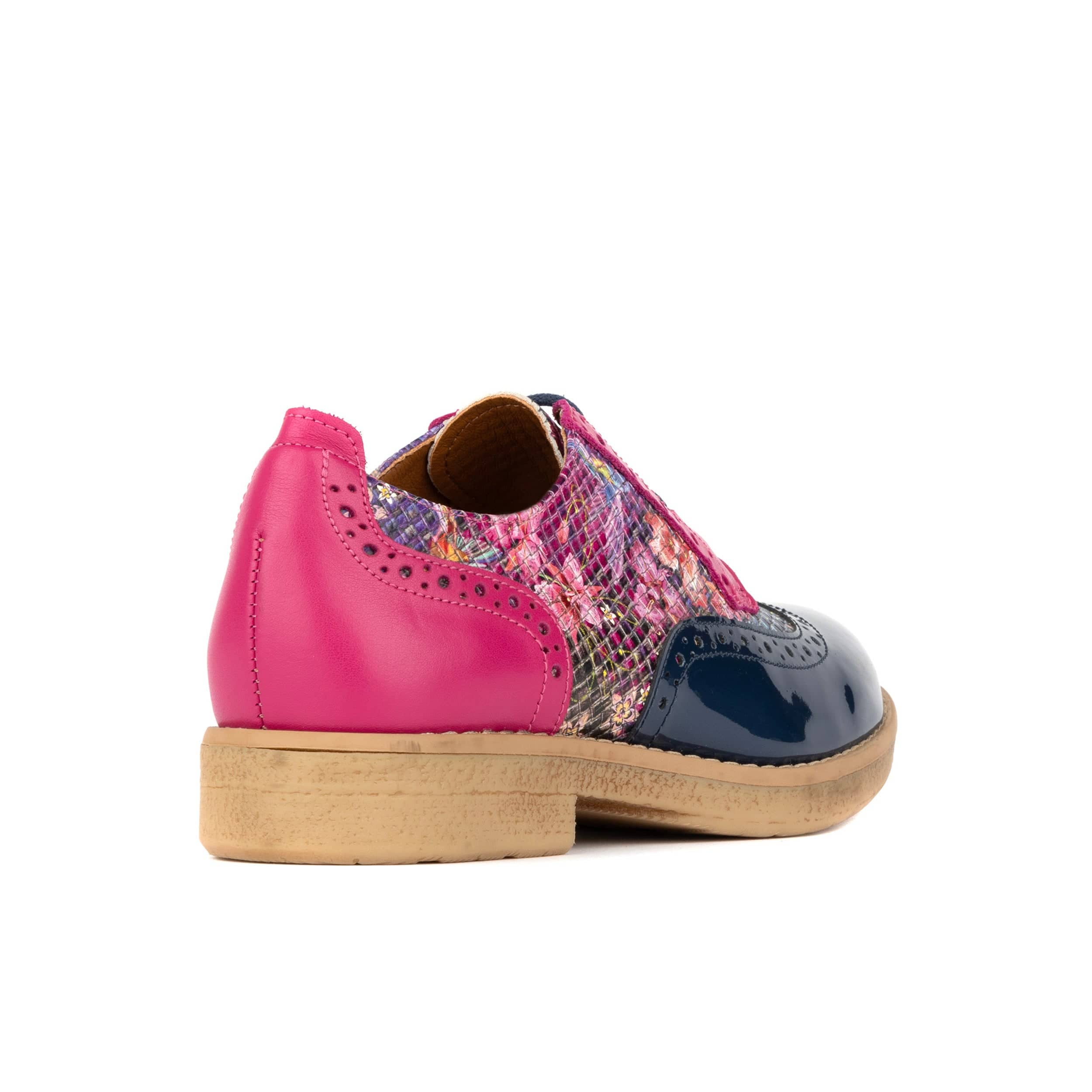 The Artist - Blue & Pink Hummingbird - Women's leather lace-up shoe with brogue detailing - Image 5